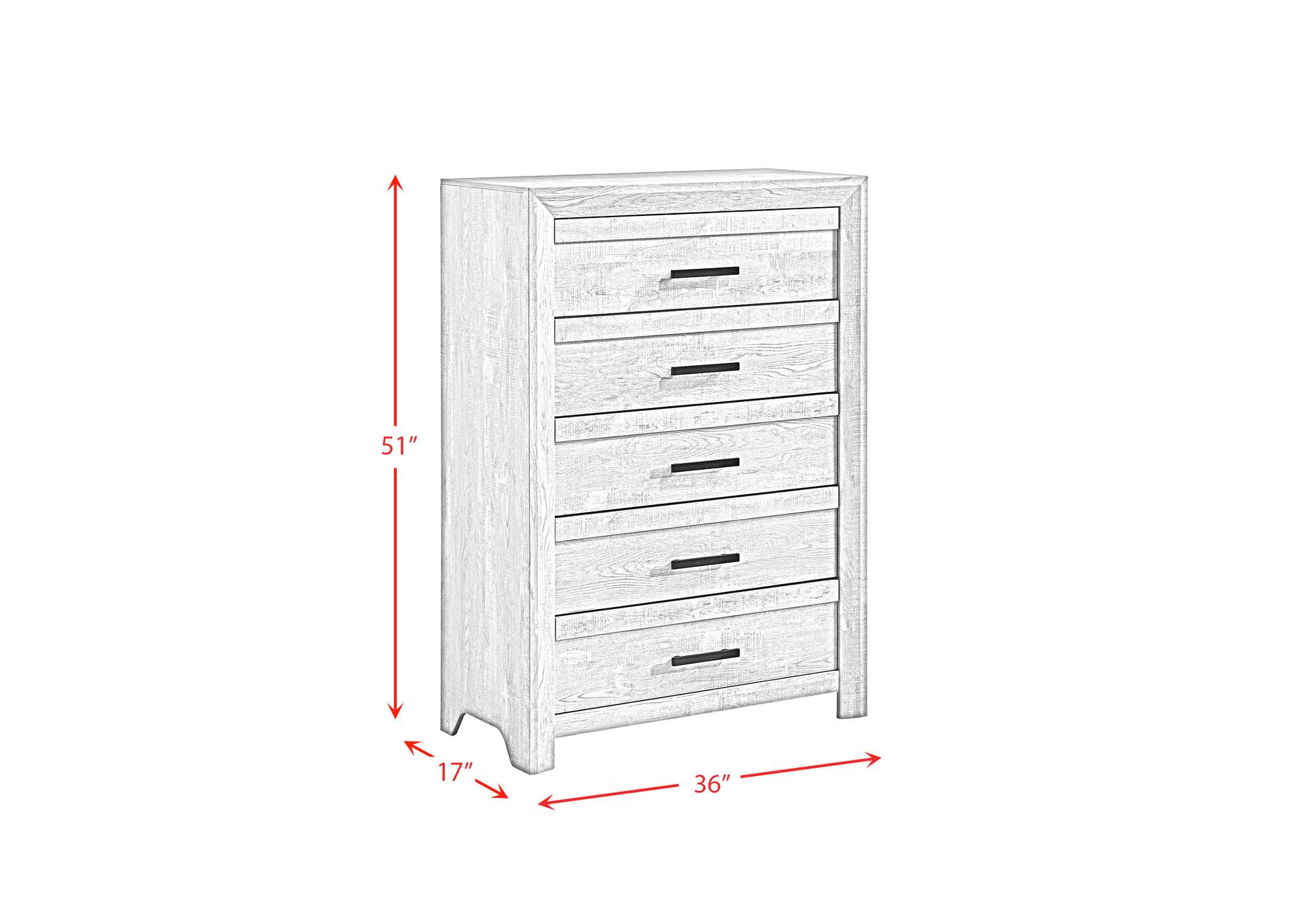 Ellen Queen Panel 5 Piece Bedroom Set In White image 7