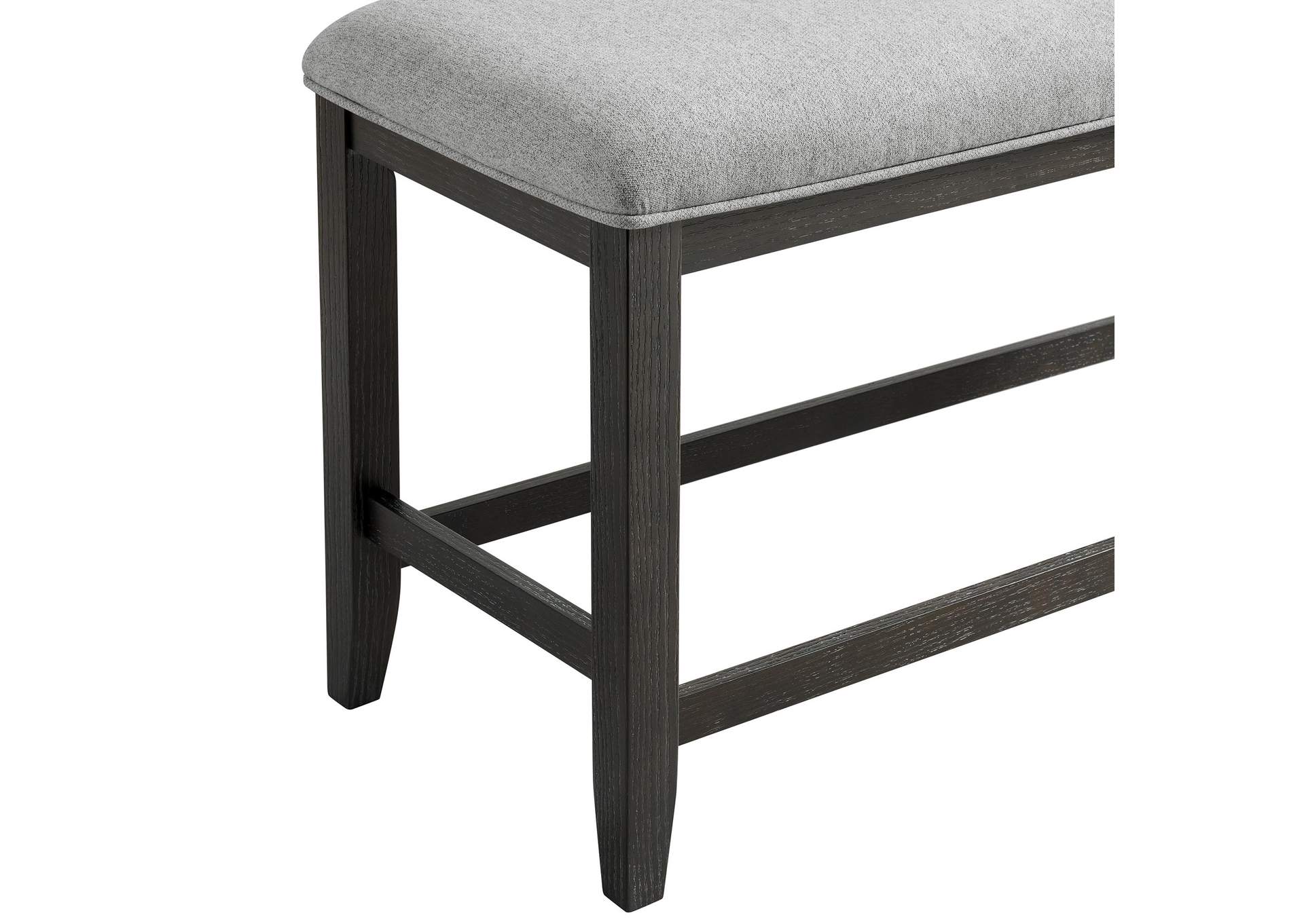 Elodie Counter Bench With Grey Fabric In Charcoal image 3