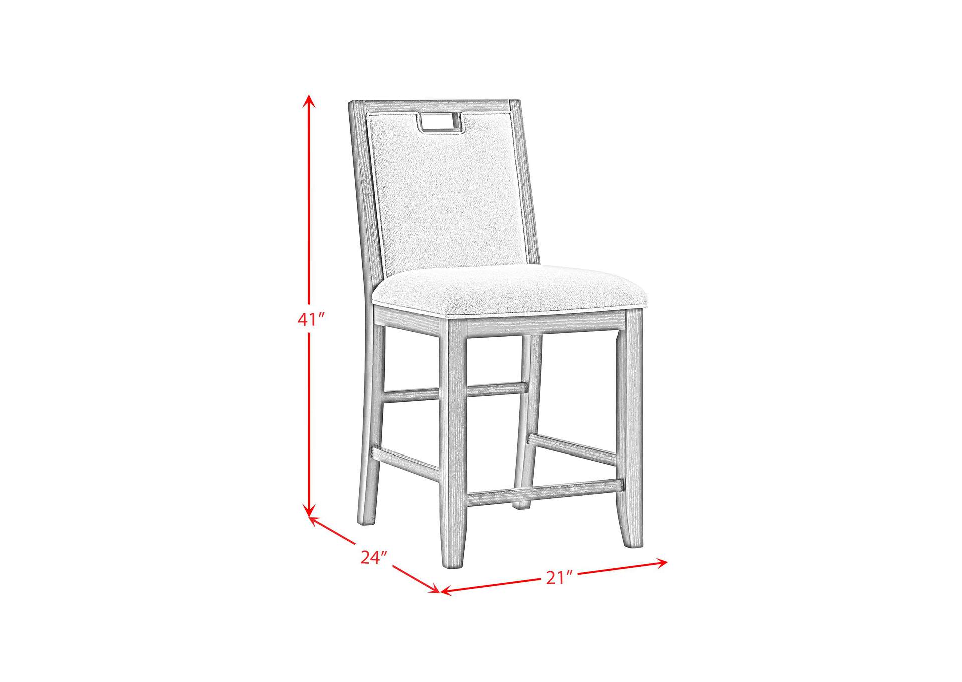 Elodie Counter Chair With Grey Fabric In Charcoal 2 Per Carton image 6
