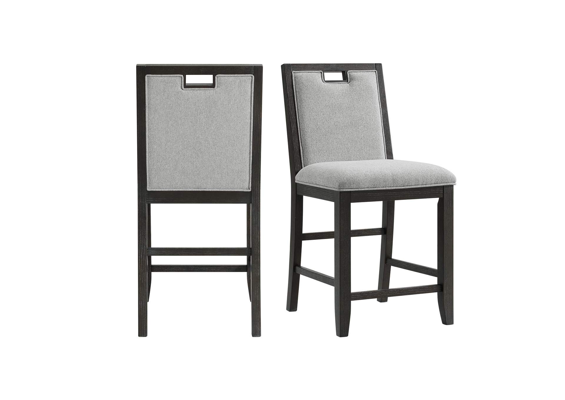 Elodie Counter Chair With Grey Fabric In Charcoal 2 Per Carton image 3