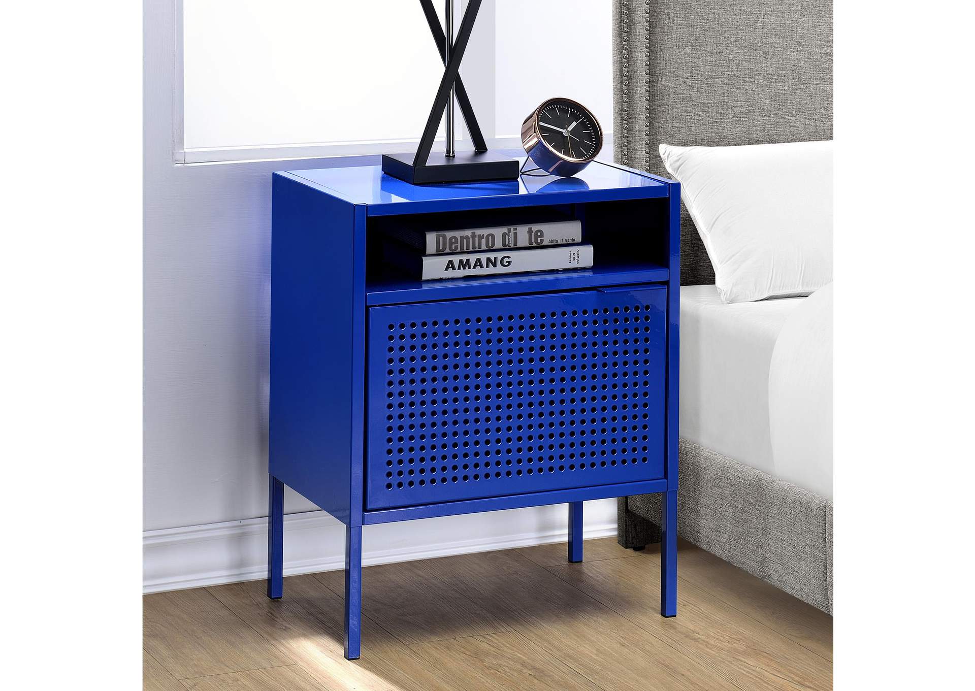 Ember Nightstand C - 1094 Blue Nightstand With USB image 1
