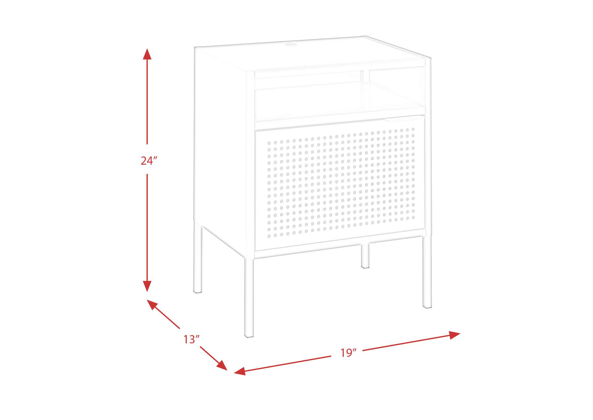 Ember Nightstand C - 1094 White Nightstand With USB