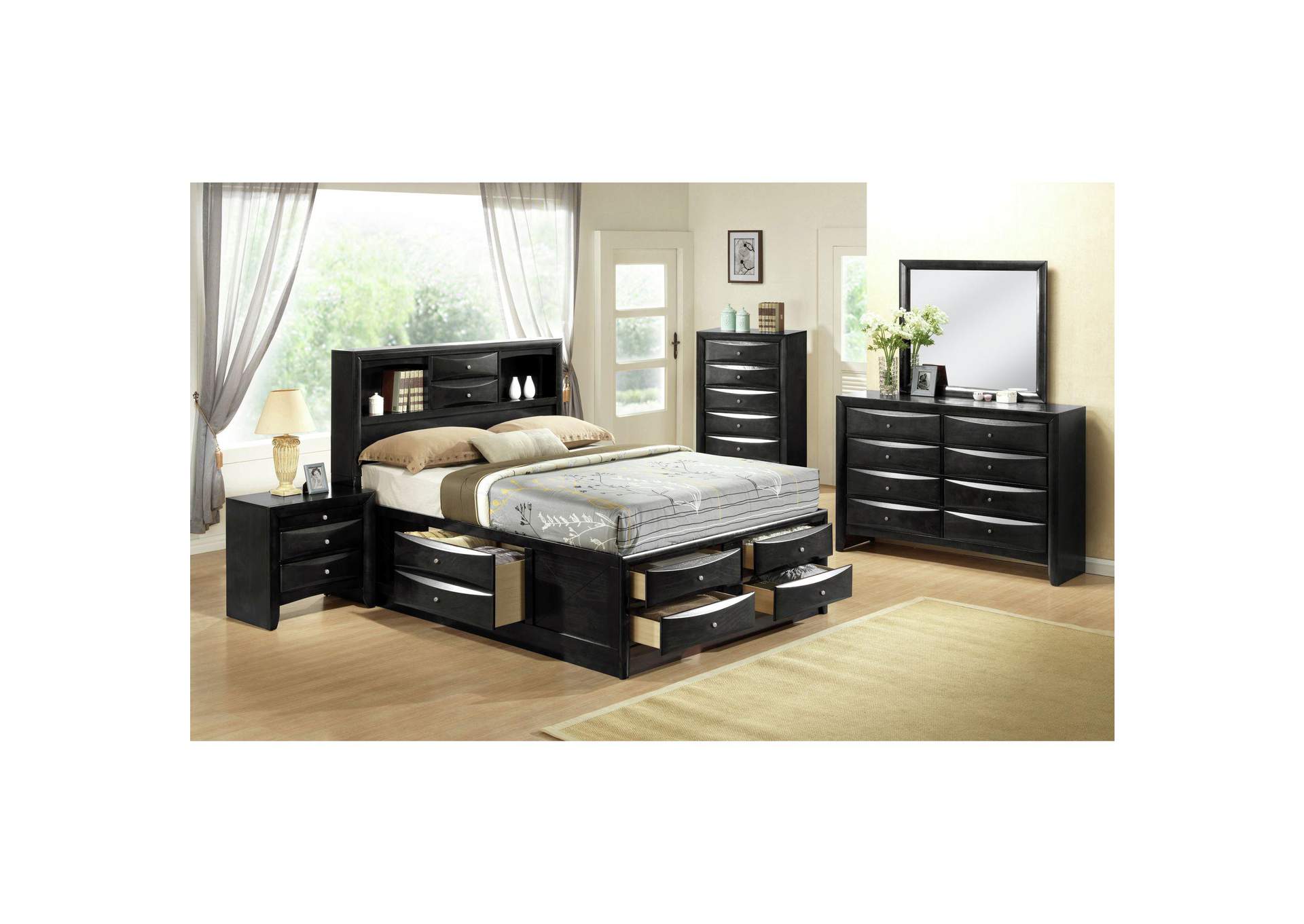 Emily 3 - Drawer Nightstand In Black image 1