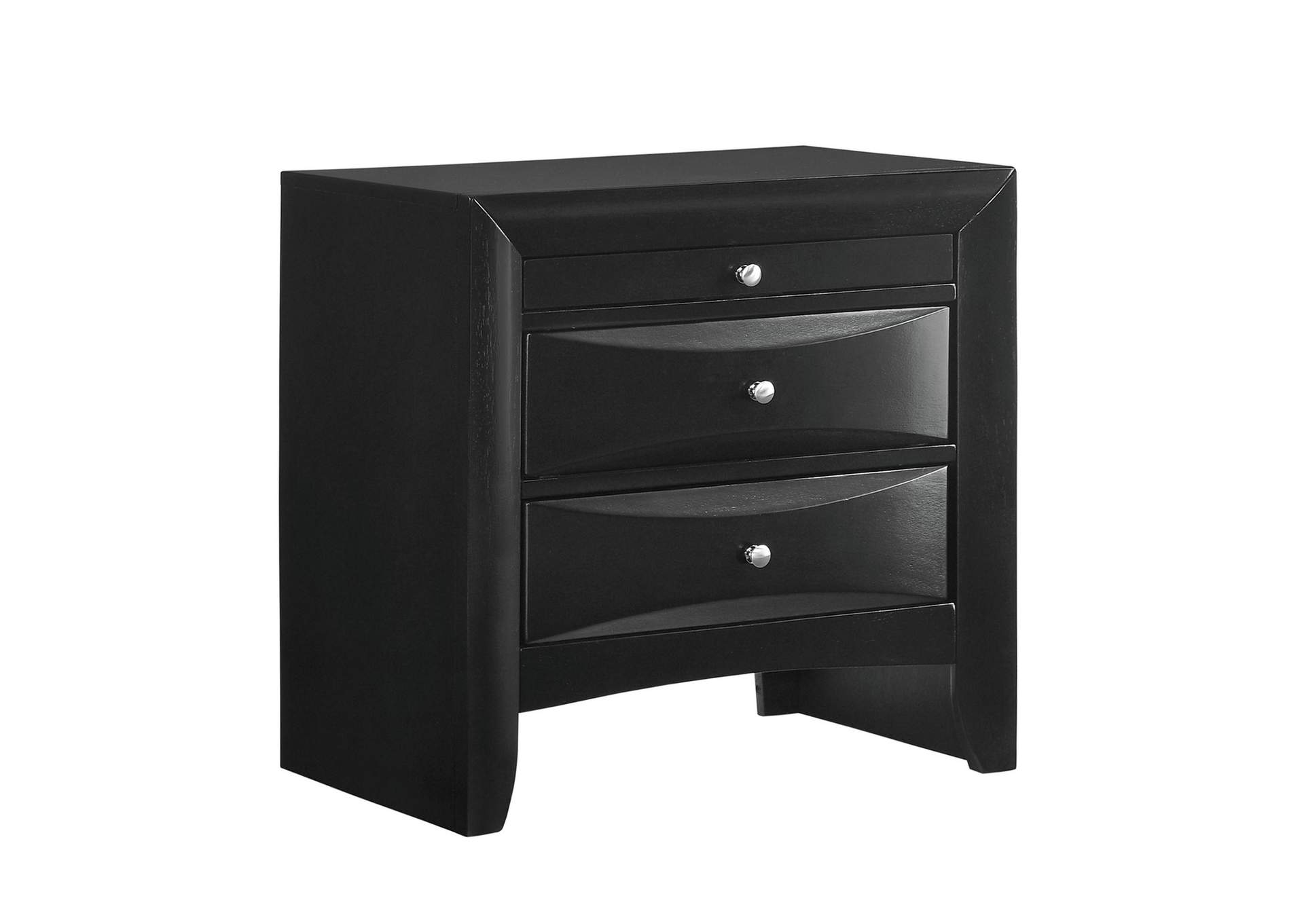 Emily 3 - Drawer Nightstand In Black image 6