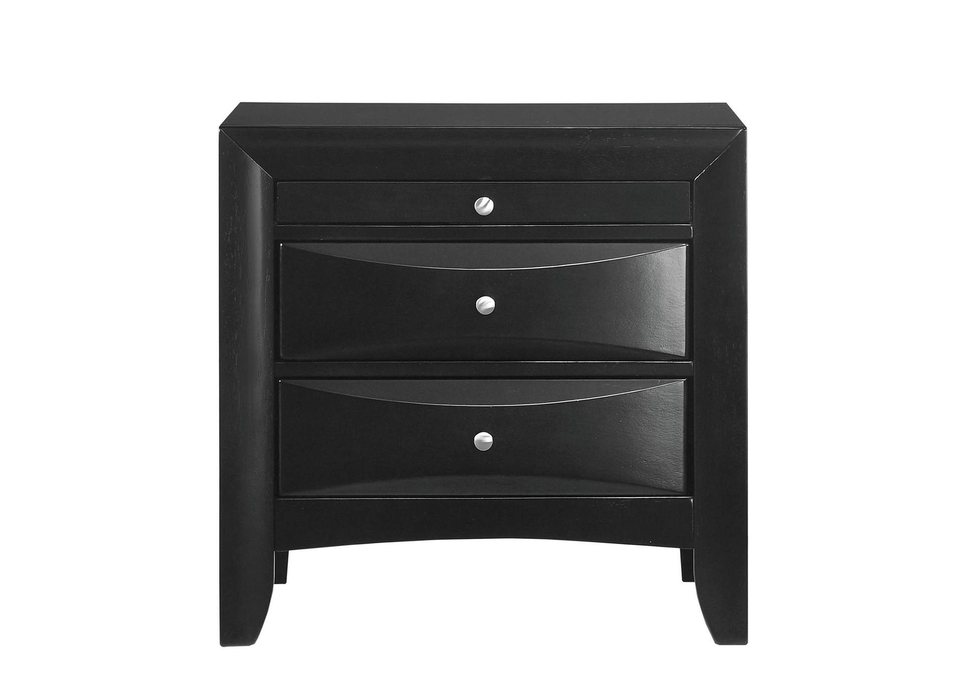 Emily 3 - Drawer Nightstand In Black image 8