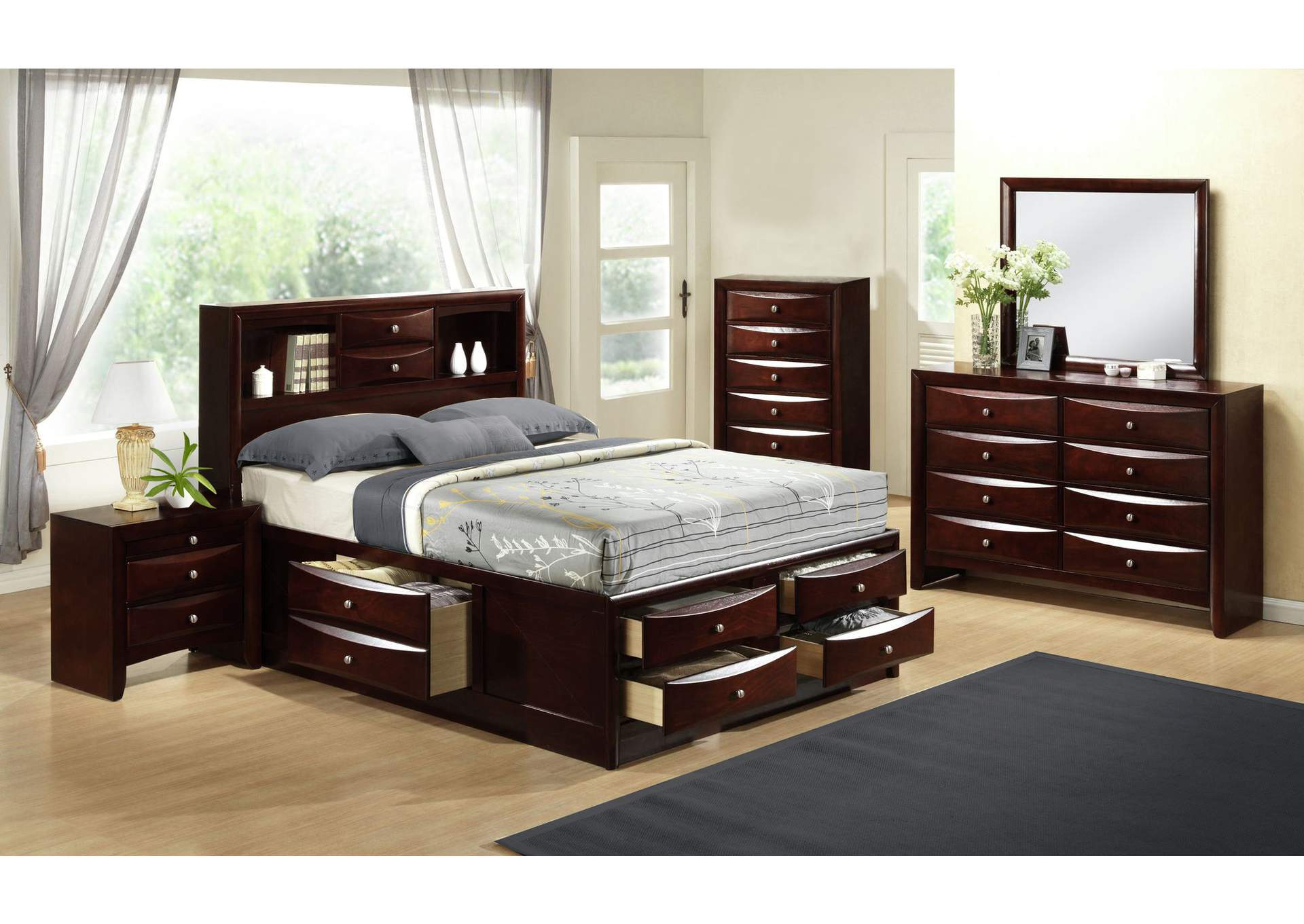 Emily King Storage 6 Piece Bedroom Set