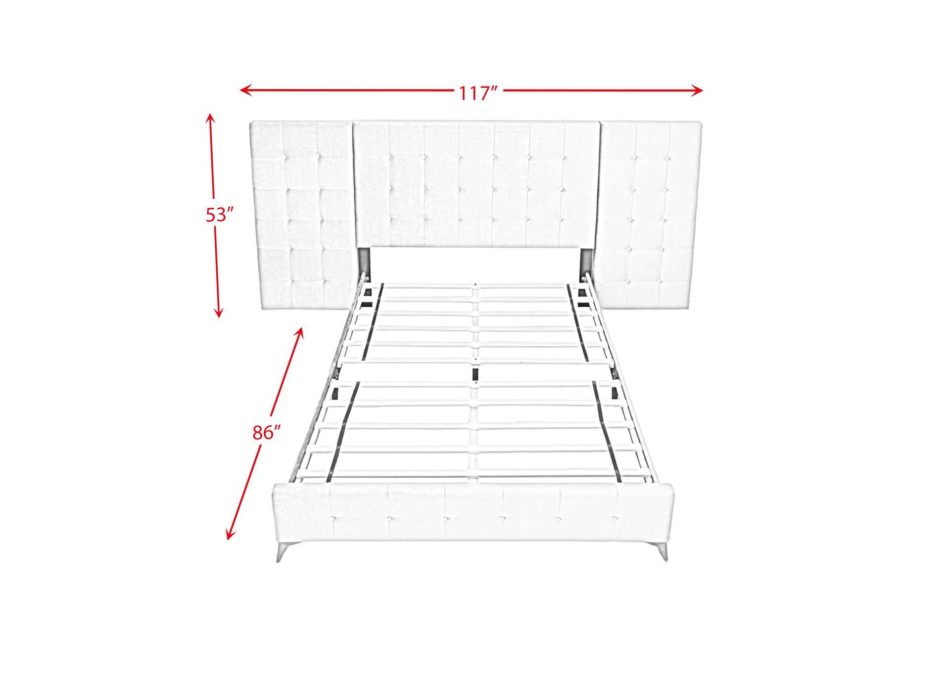 Emma Queen Bed In Wl001 Silver Grey With 2 End Tables image 9