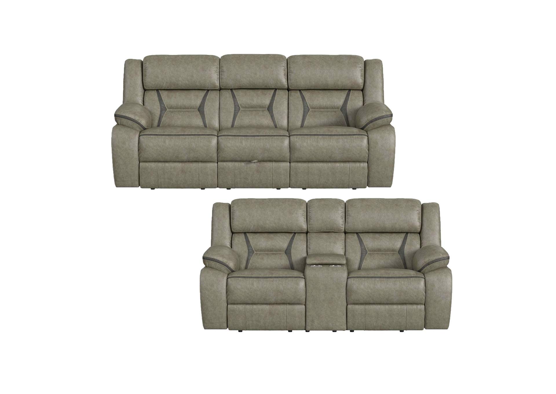 Engage 2 Piece Living Room Set In Corral Grey - Sofa Loveseat image 6