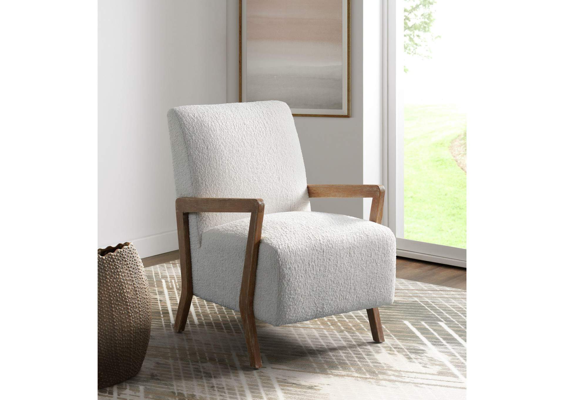 Enzo Accent Chair Sheep Skin White 3A image 1