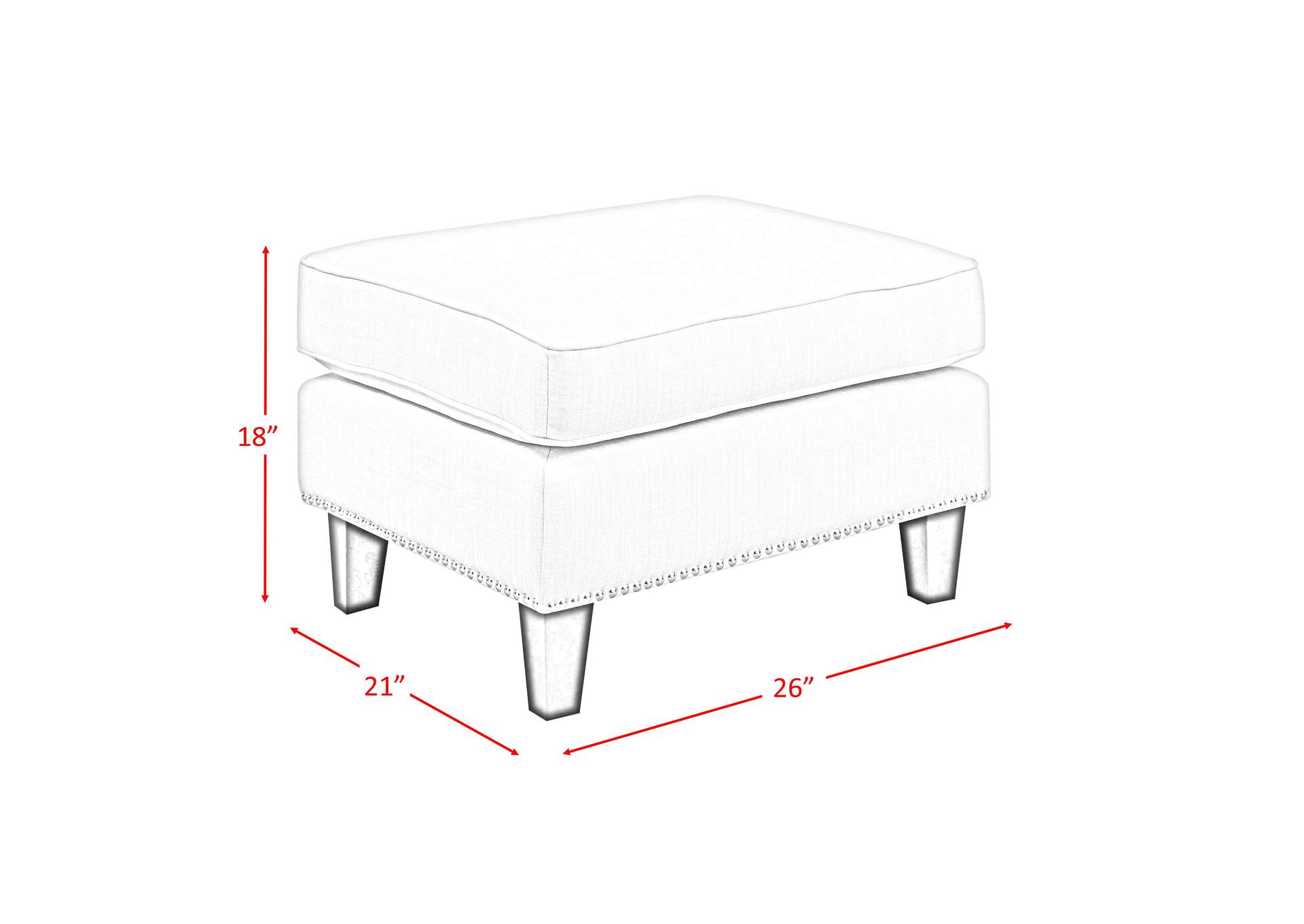 Erica 497 Ottoman With Chrome Nail Heirloom Blue image 6