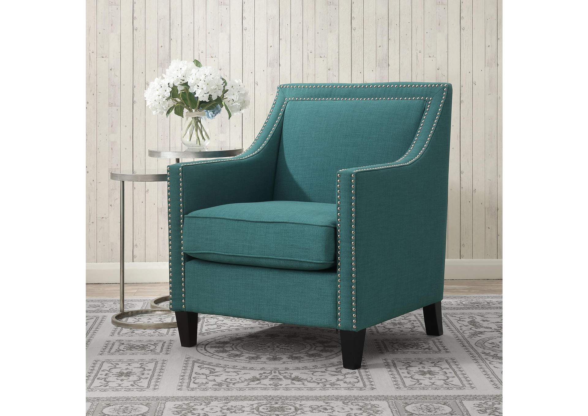 Erica 497 Chair With Chrome Nails Heirloom Aqua - Teal image 1
