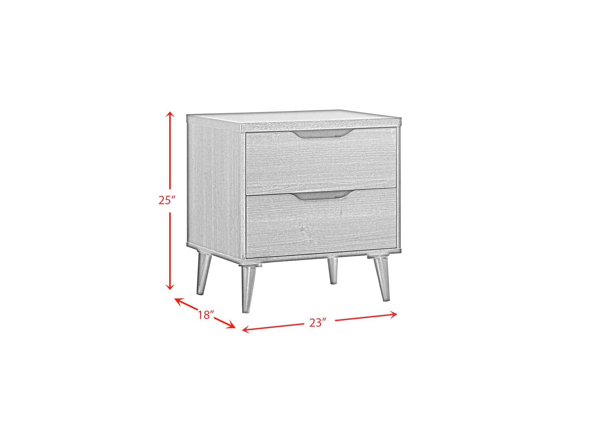 Ernesto 2 - Drawer Nightstand In Grey 3A image 6