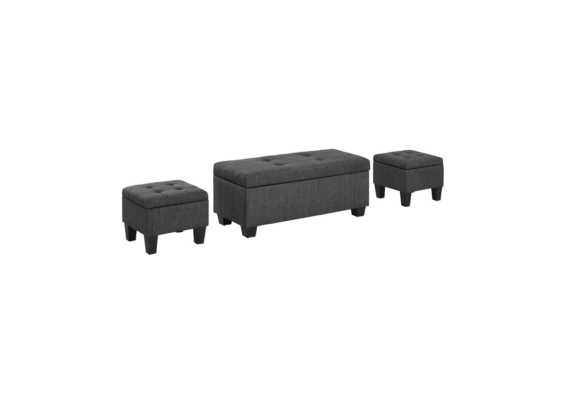 Ethan 3Pk Storage Bench And Ottoman Heirloom Charcoal image 5
