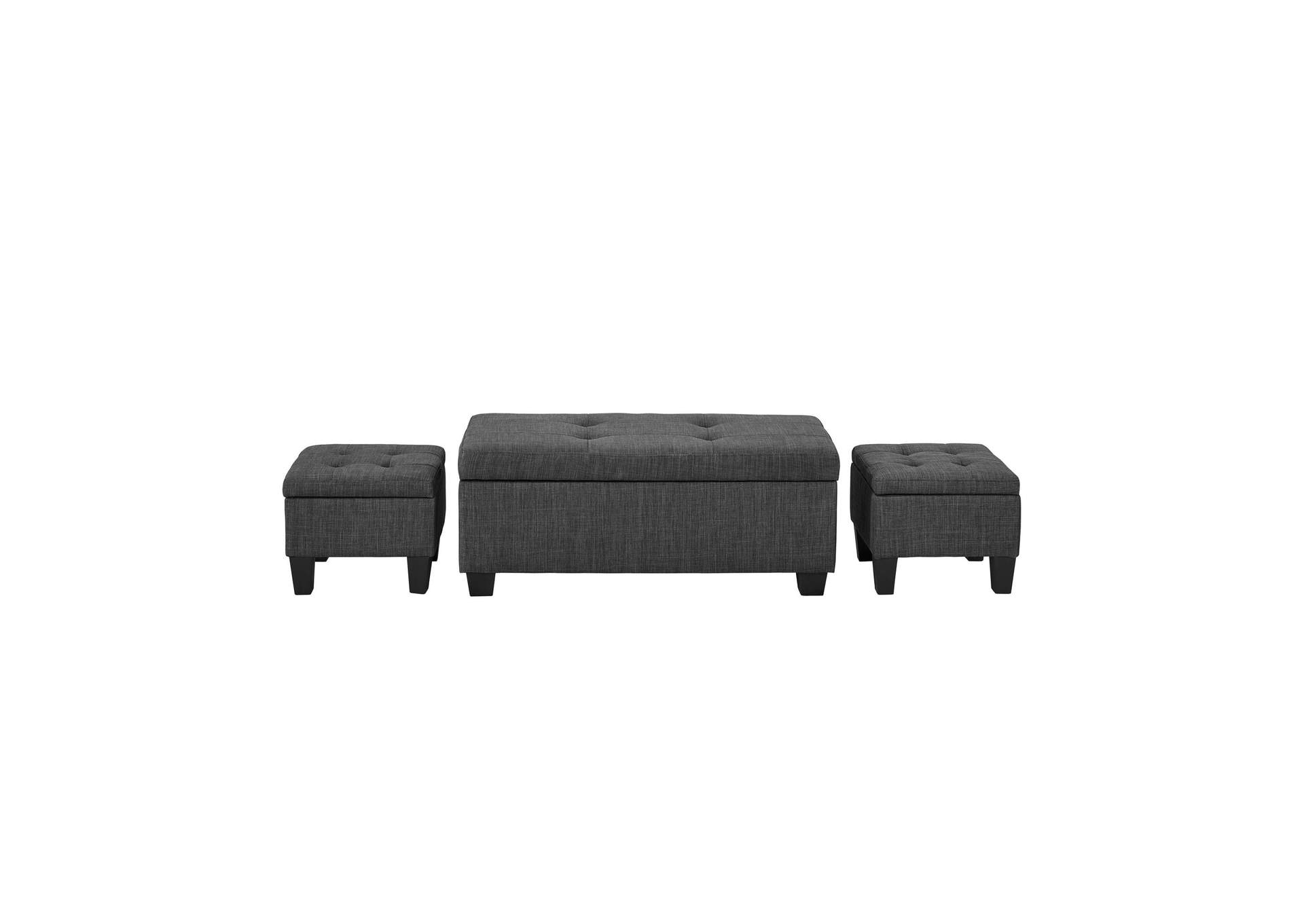 Ethan 3Pk Storage Bench And Ottoman Heirloom Charcoal image 6