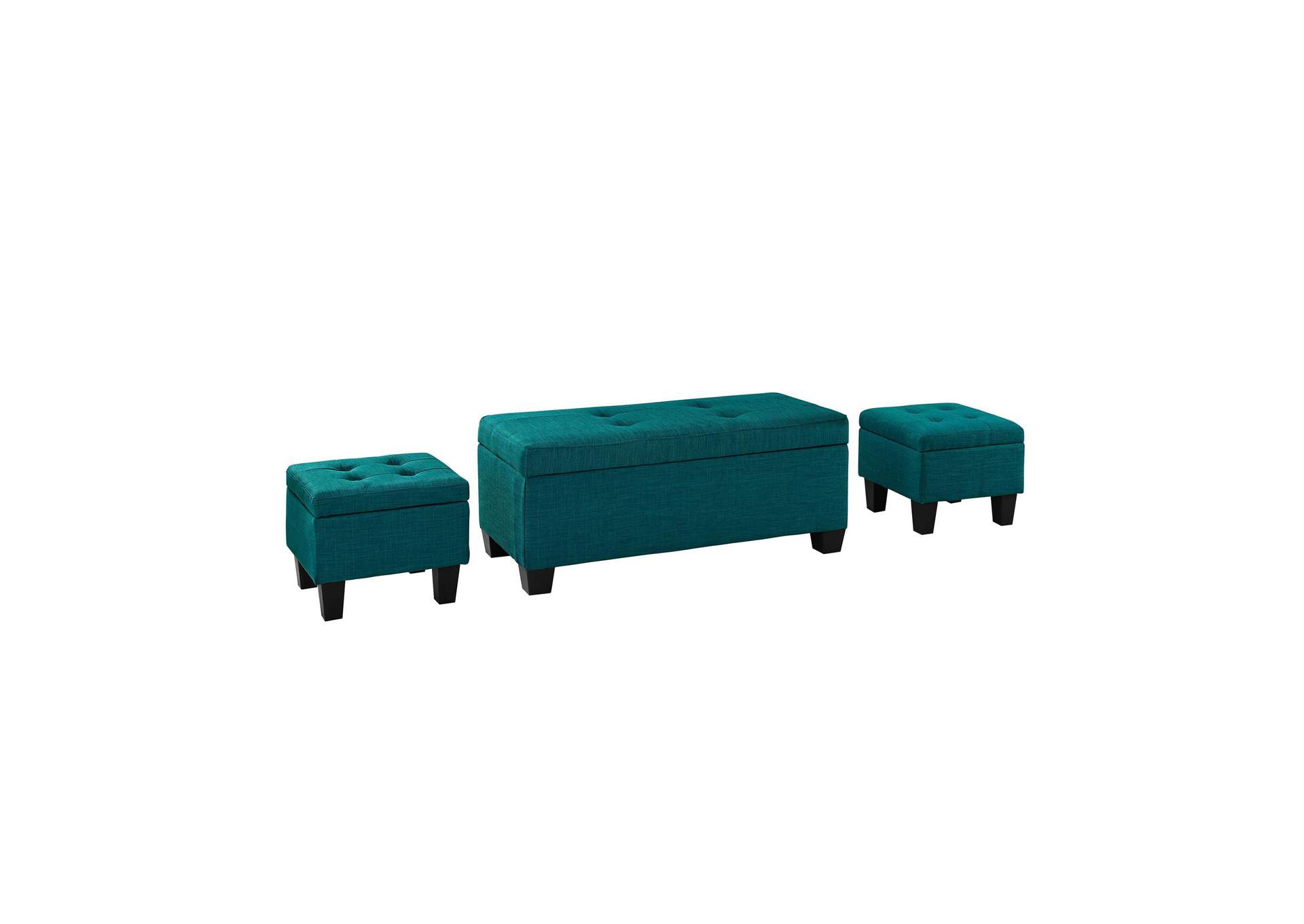 Ethan 3Pk Storage Bench And Ottoman Heirloom Teal image 5