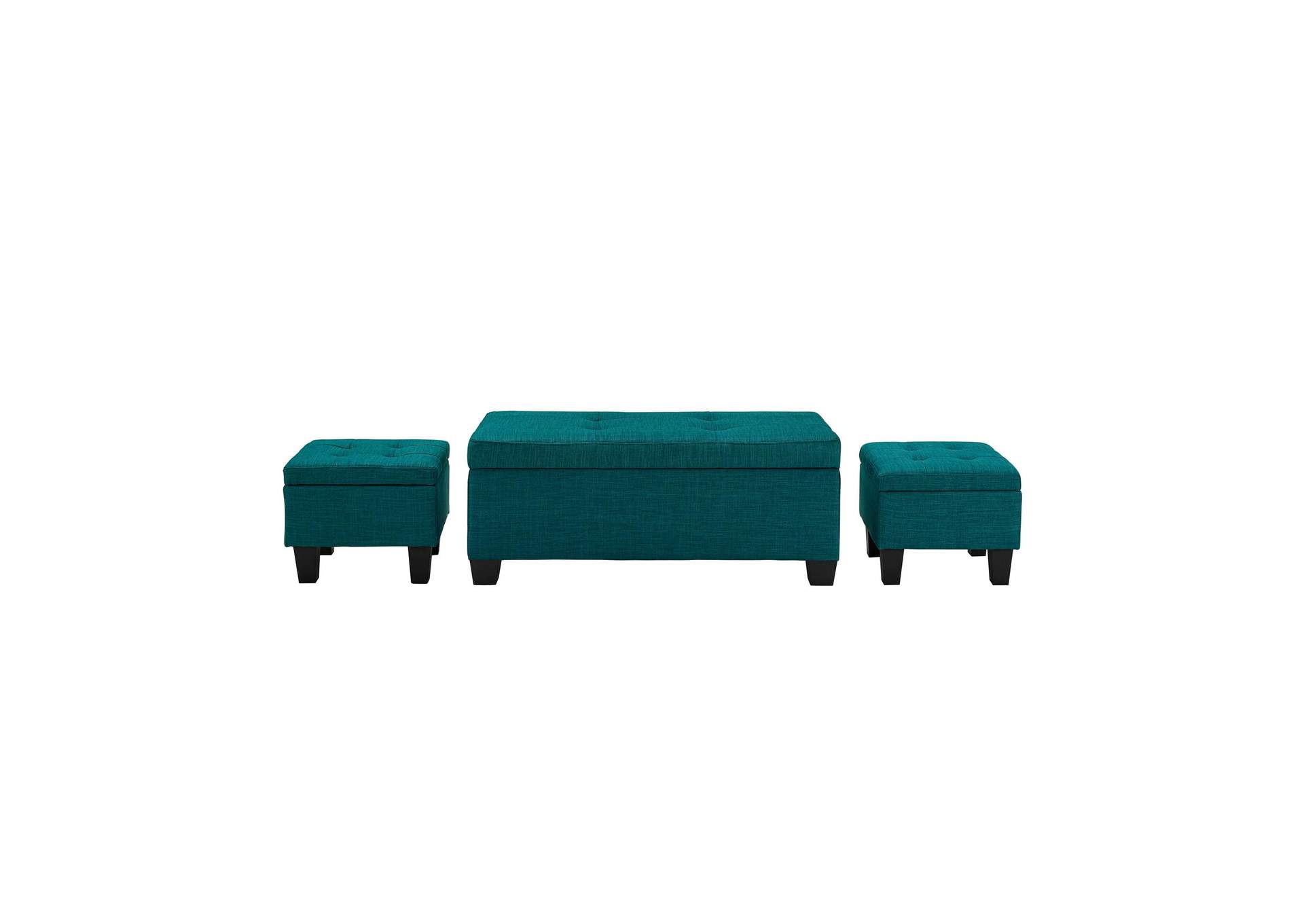 Ethan 3Pk Storage Bench And Ottoman Heirloom Teal image 6
