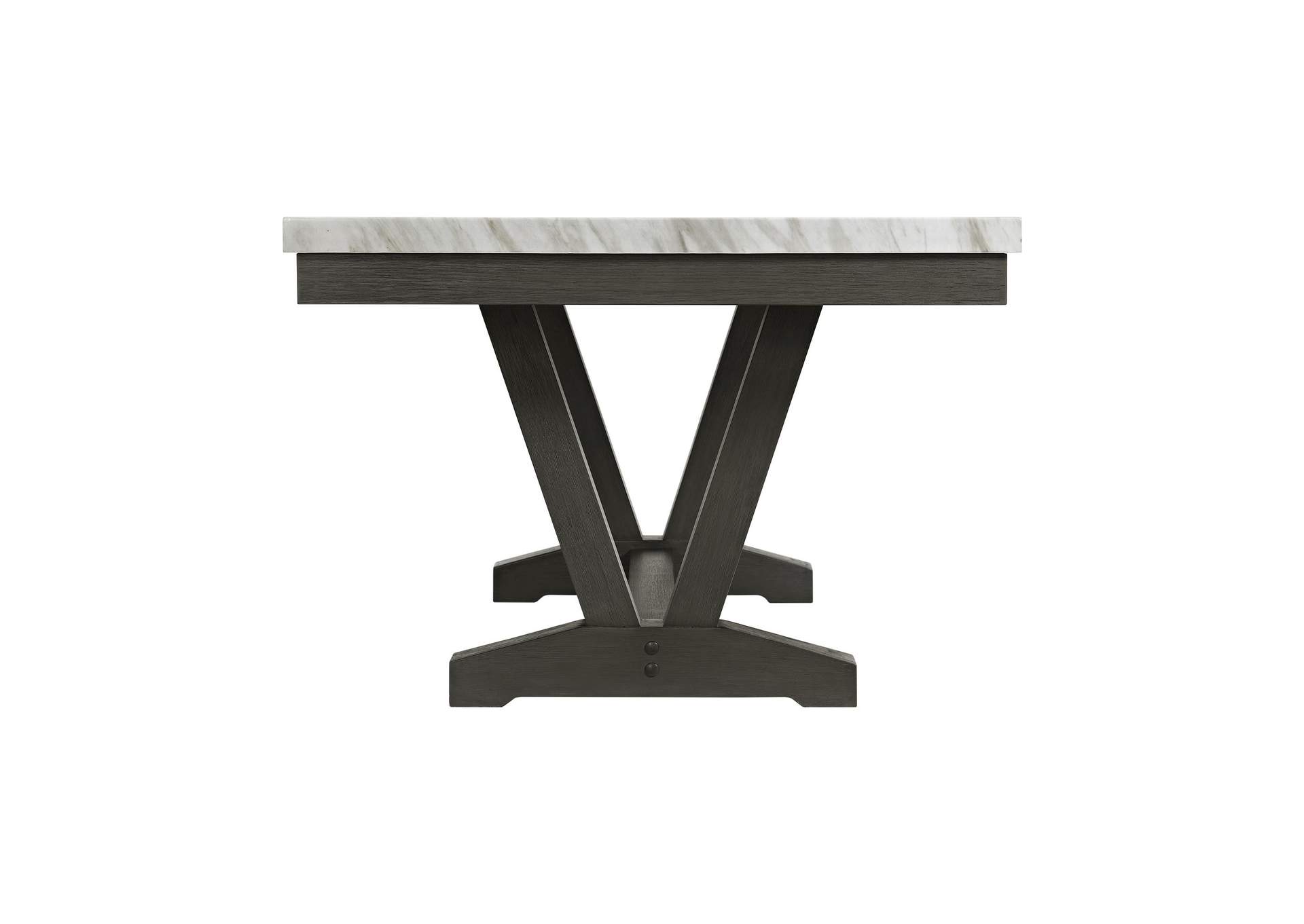 Everdeen Dining Table With White Faux Marble Top In Charcoal image 11