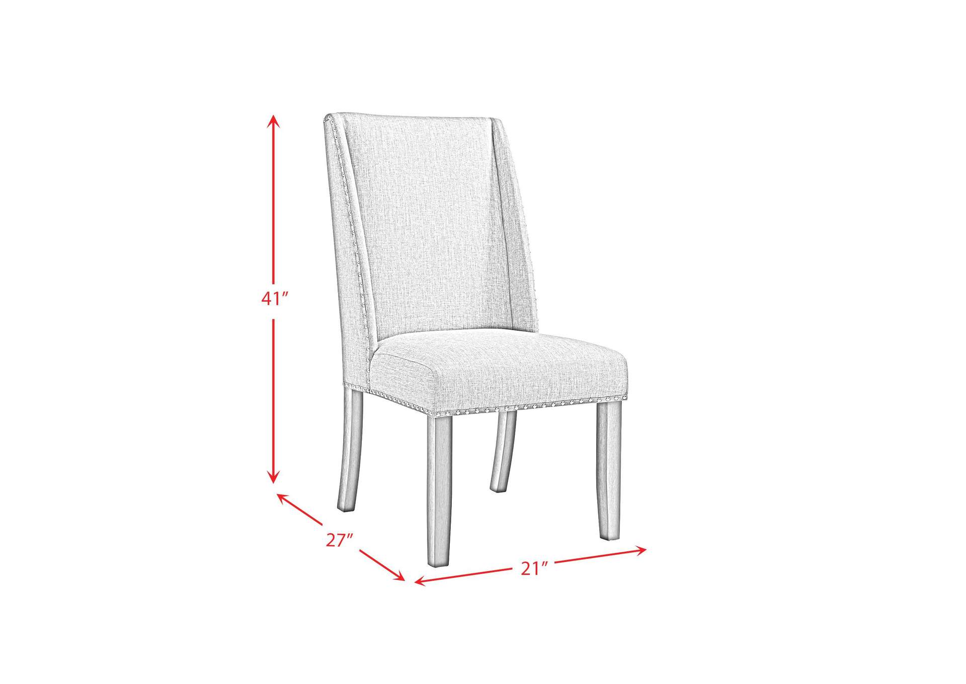 Everdeen Side Chair With Grey Fabric And Nail Heads In Charcoal 2 Per Carton image 6