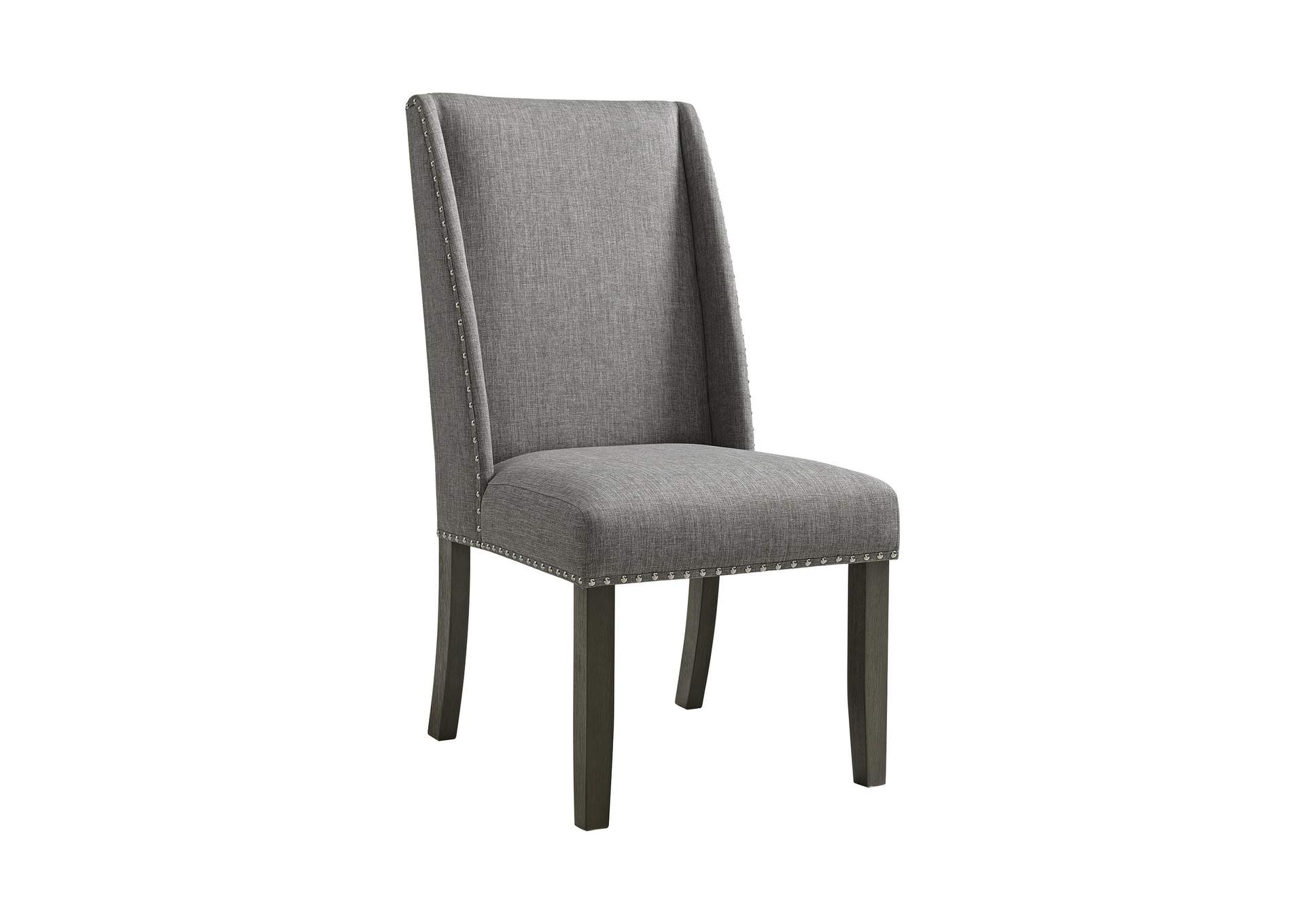 Everdeen Side Chair With Grey Fabric And Nail Heads In Charcoal 2 Per Carton image 7