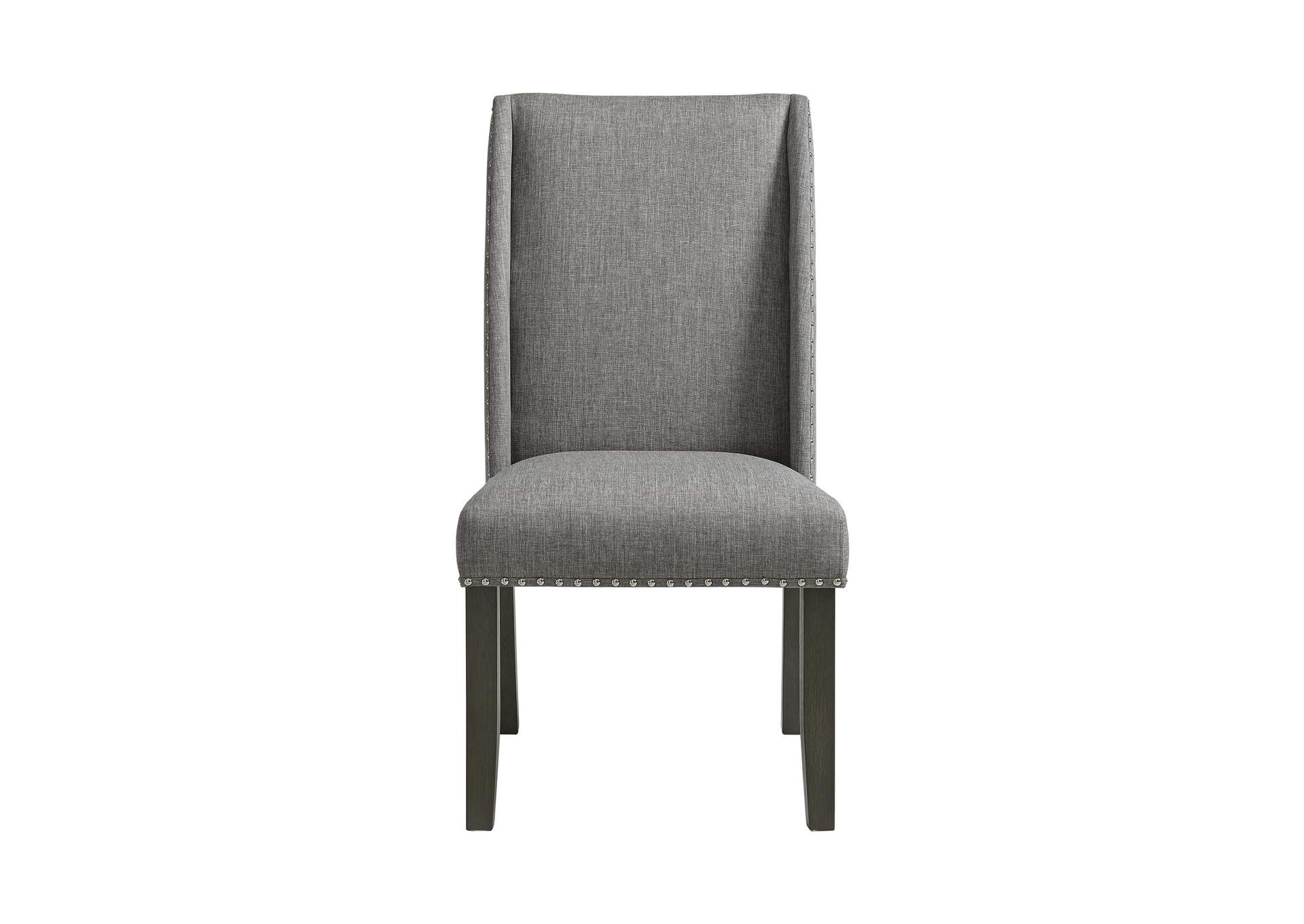Everdeen Side Chair With Grey Fabric And Nail Heads In Charcoal 2 Per Carton image 8