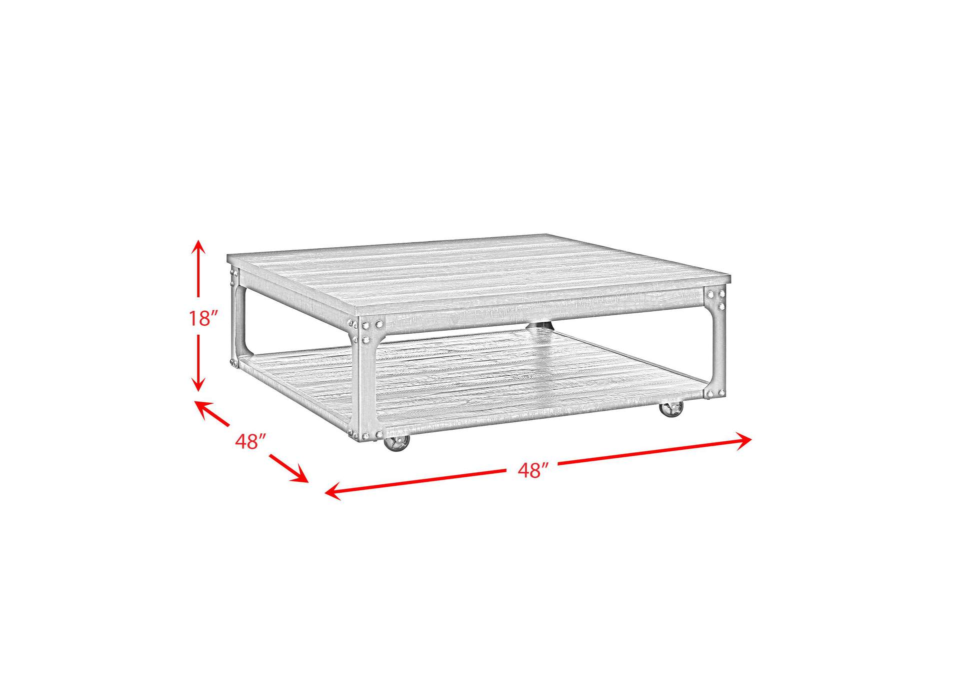 Factory Square Coffee Table Grey image 4