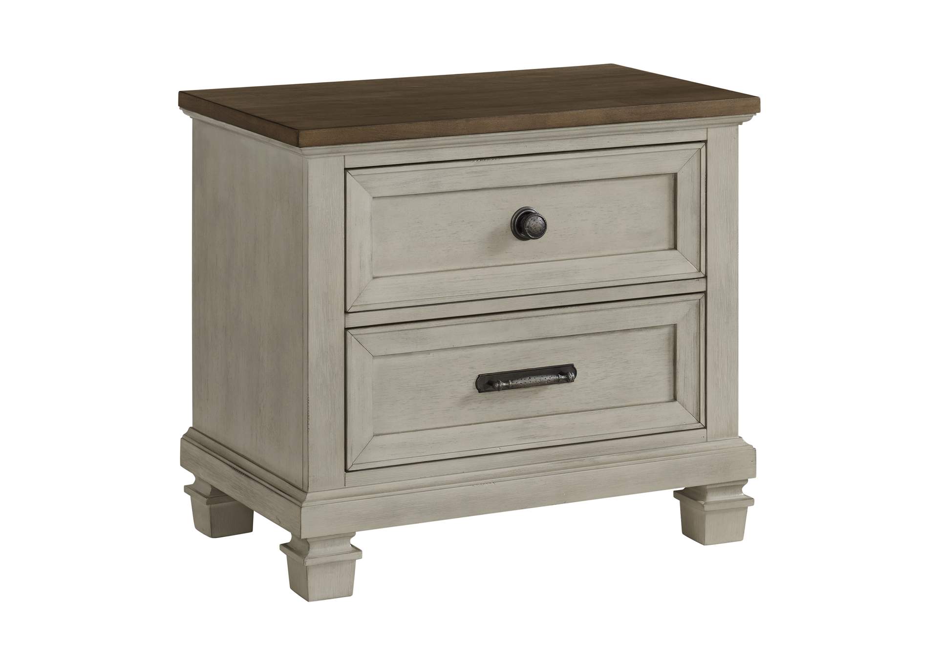 Farmington King Panel 5 Piece Bedroom Set In Medium Brown And Washed Stone image 20