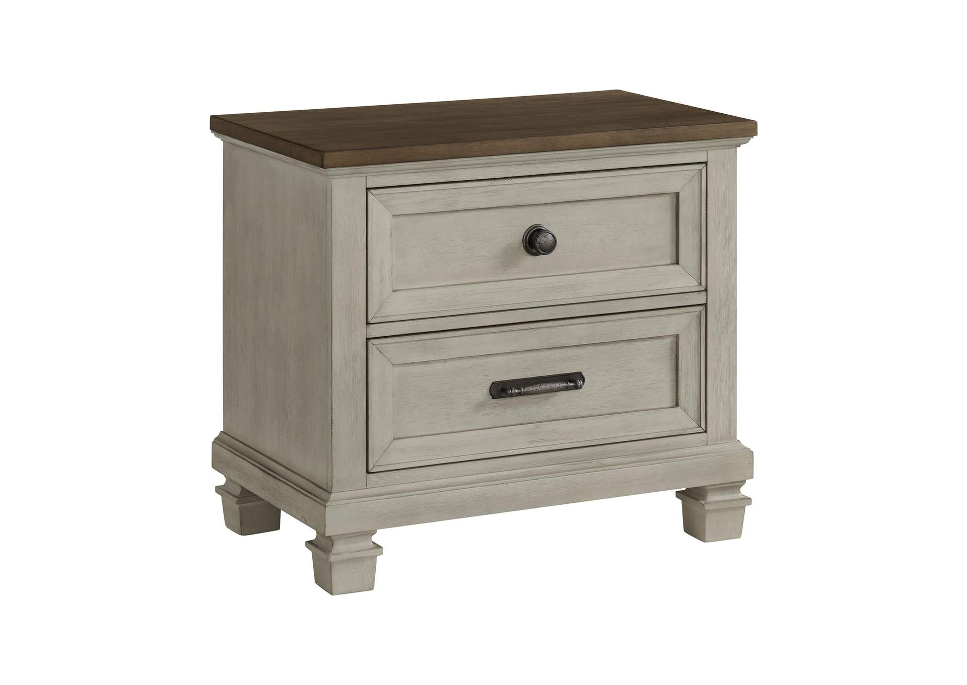 Farmington 2 - Drawer Nightstand With USB In Medium Brown And Washed Stone image 8