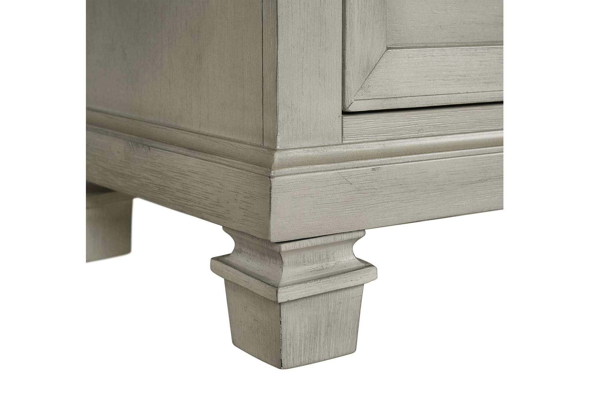 Farmington King Panel 5 Piece Bedroom Set In Medium Brown And Washed Stone image 13