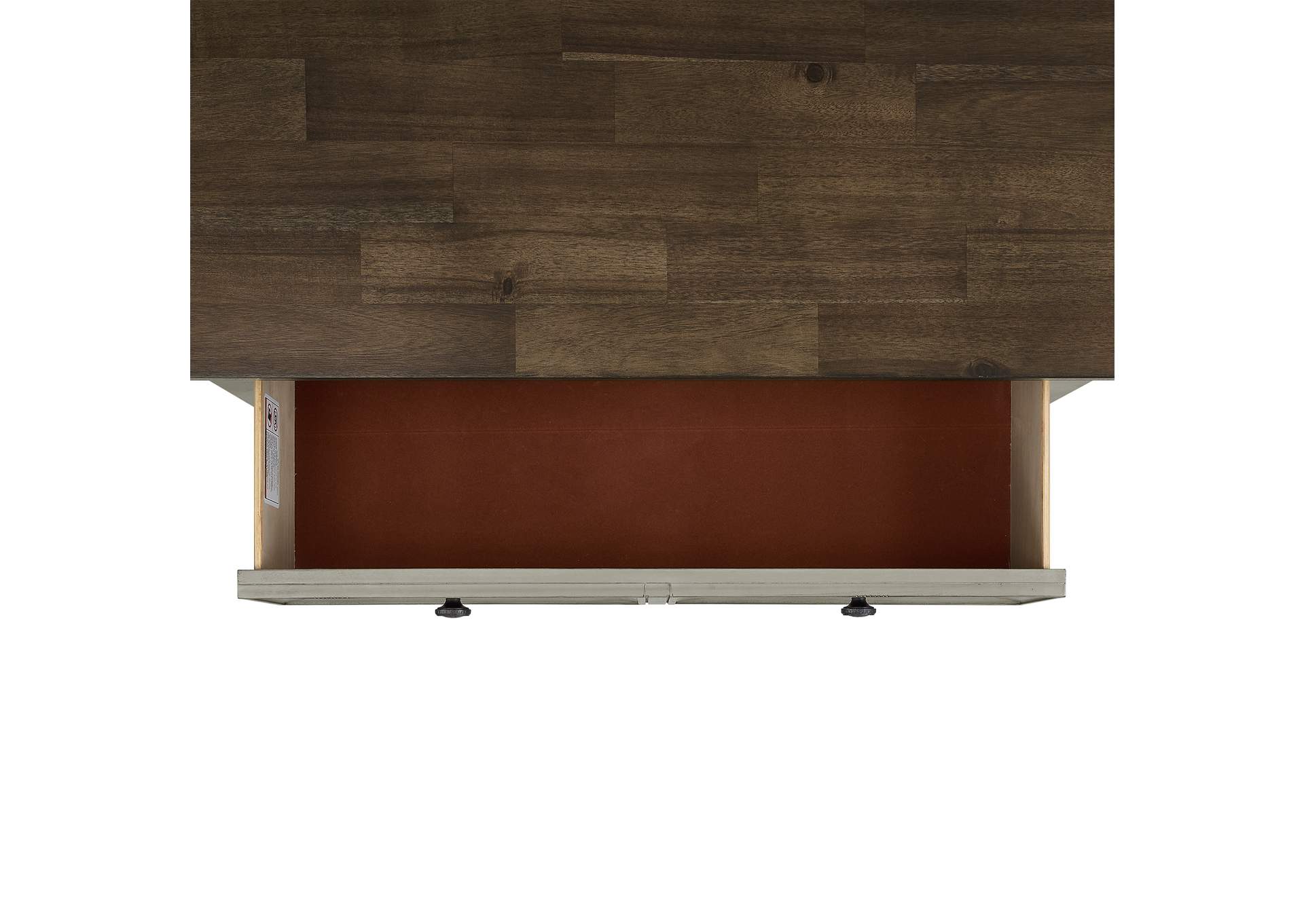 Farmington King Panel 5 Piece Bedroom Set In Medium Brown And Washed Stone image 15