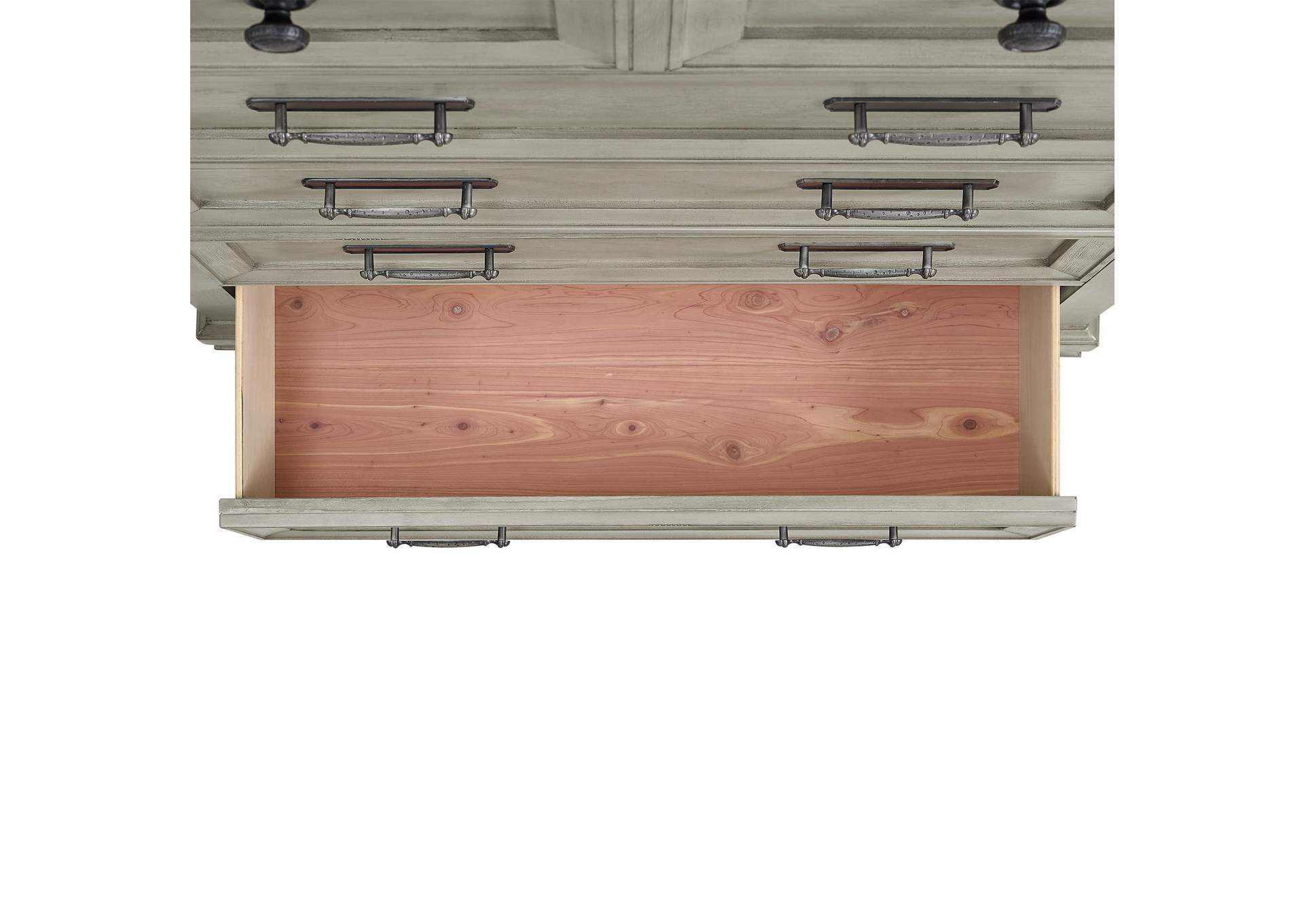 Farmington 5 - Drawer Chest In Medium Brown And Washed Stone image 5