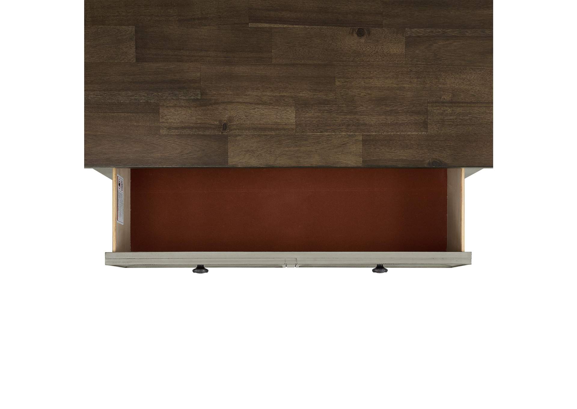 Farmington 5 - Drawer Chest In Medium Brown And Washed Stone image 4