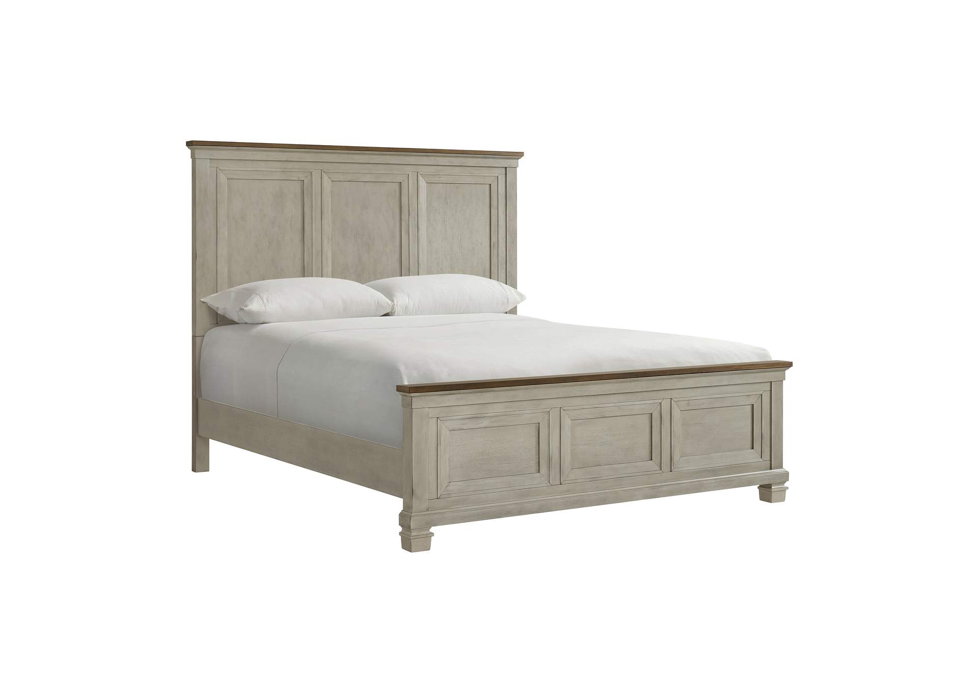 Farmington King Panel 5 Piece Bedroom Set In Medium Brown And Washed Stone image 23