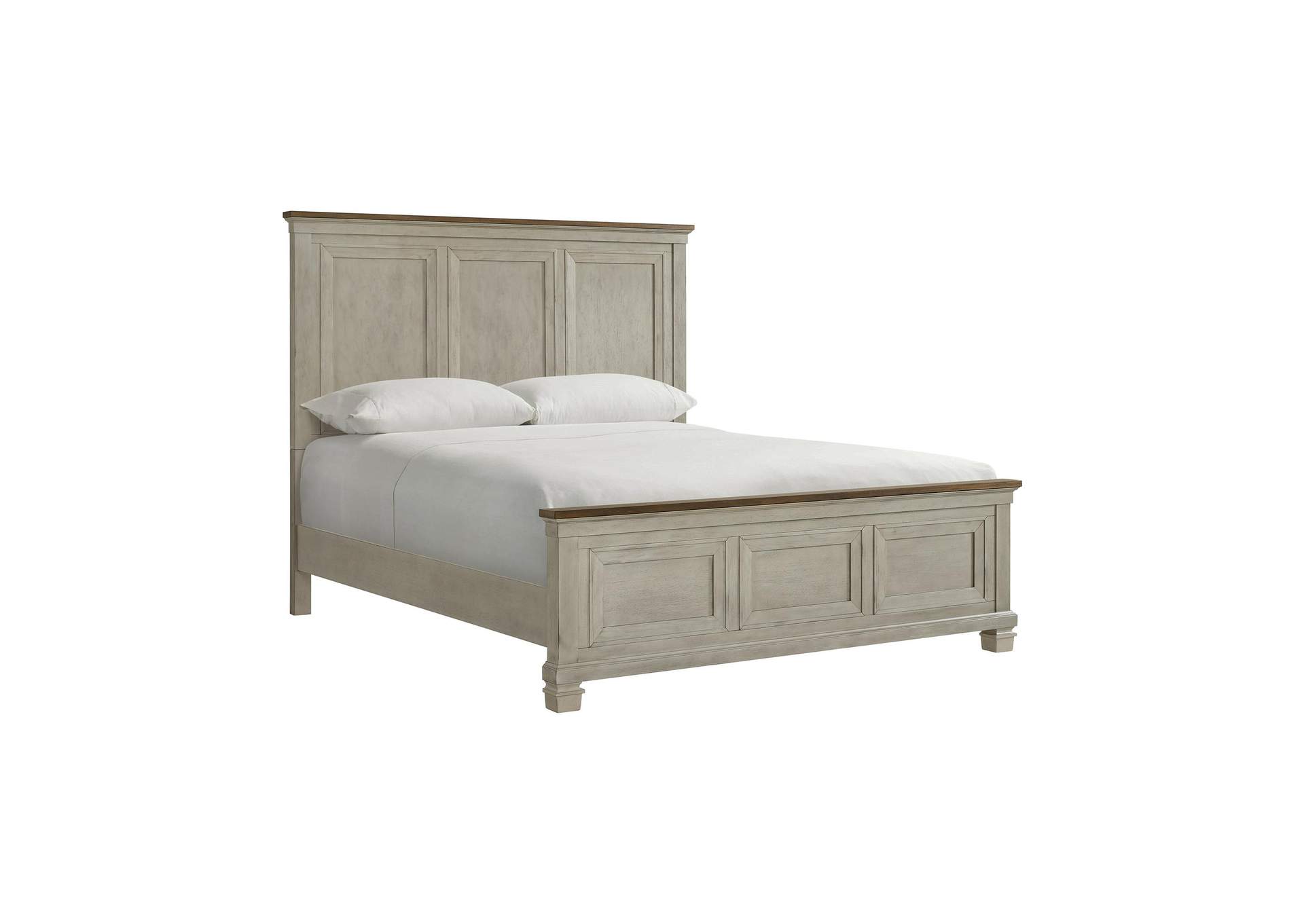 Farmington King Panel Bed In Medium Brown And Washed Stone image 6