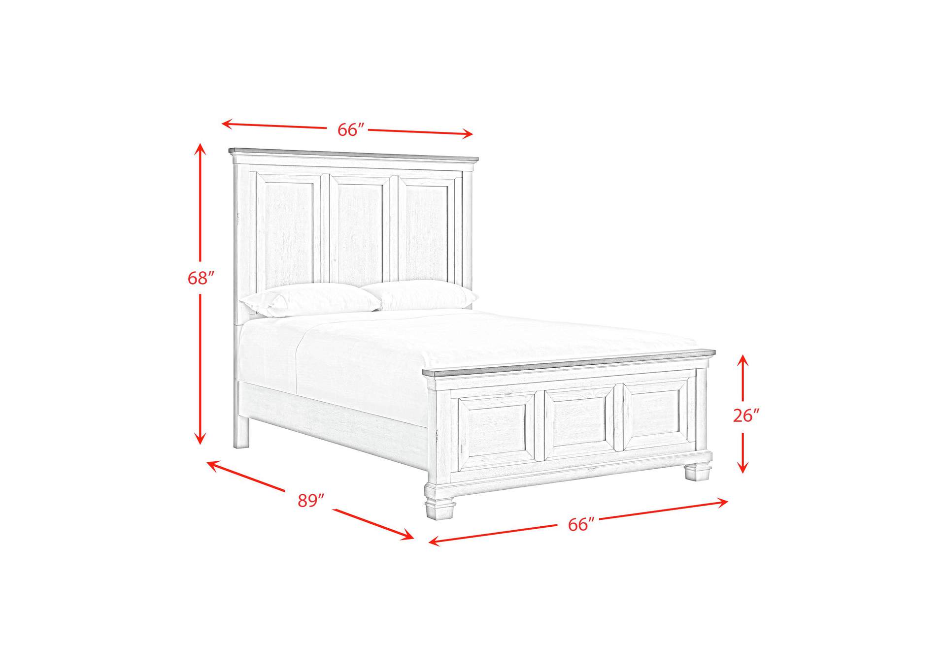 Farmington Queen Panel 3 Piece Bedroom Set In Medium Brown And Washed Stone image 9
