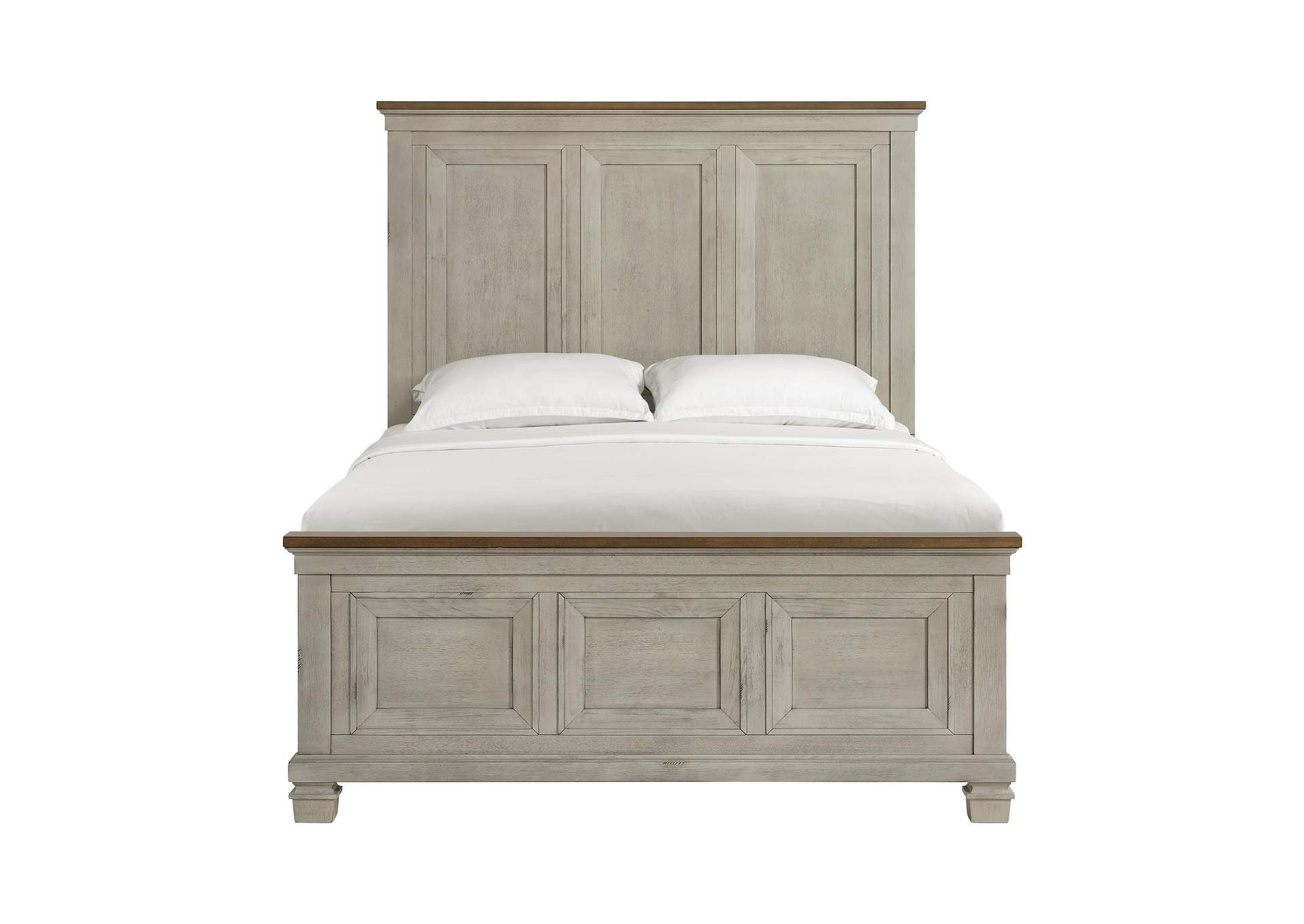 Farmington Queen Panel Bed In Medium Brown And Washed Stone image 7