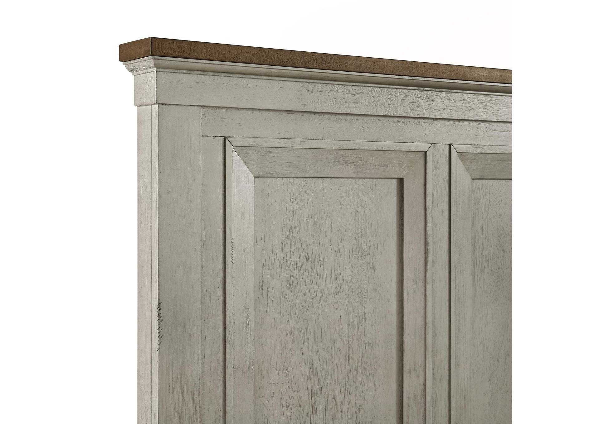Farmington King Panel Bed In Medium Brown And Washed Stone image 3