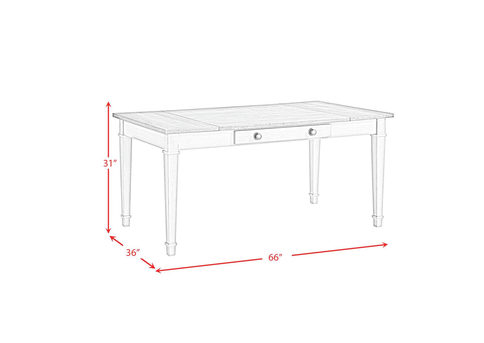 Farmington Rectangular Dining Table In Medium Brown And Washed Stone