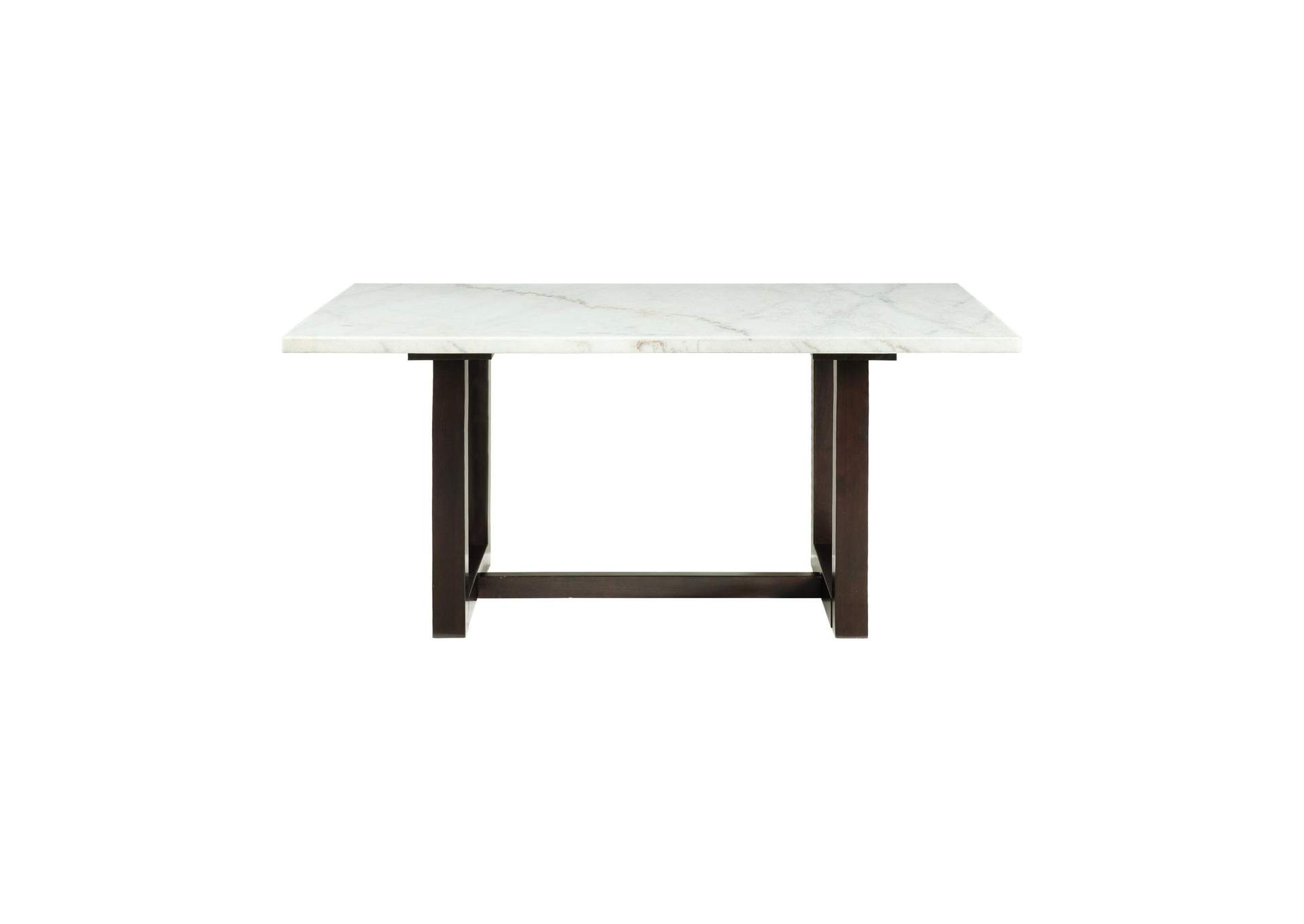 Felicia Dining Table With White Marble Top Dark image 7