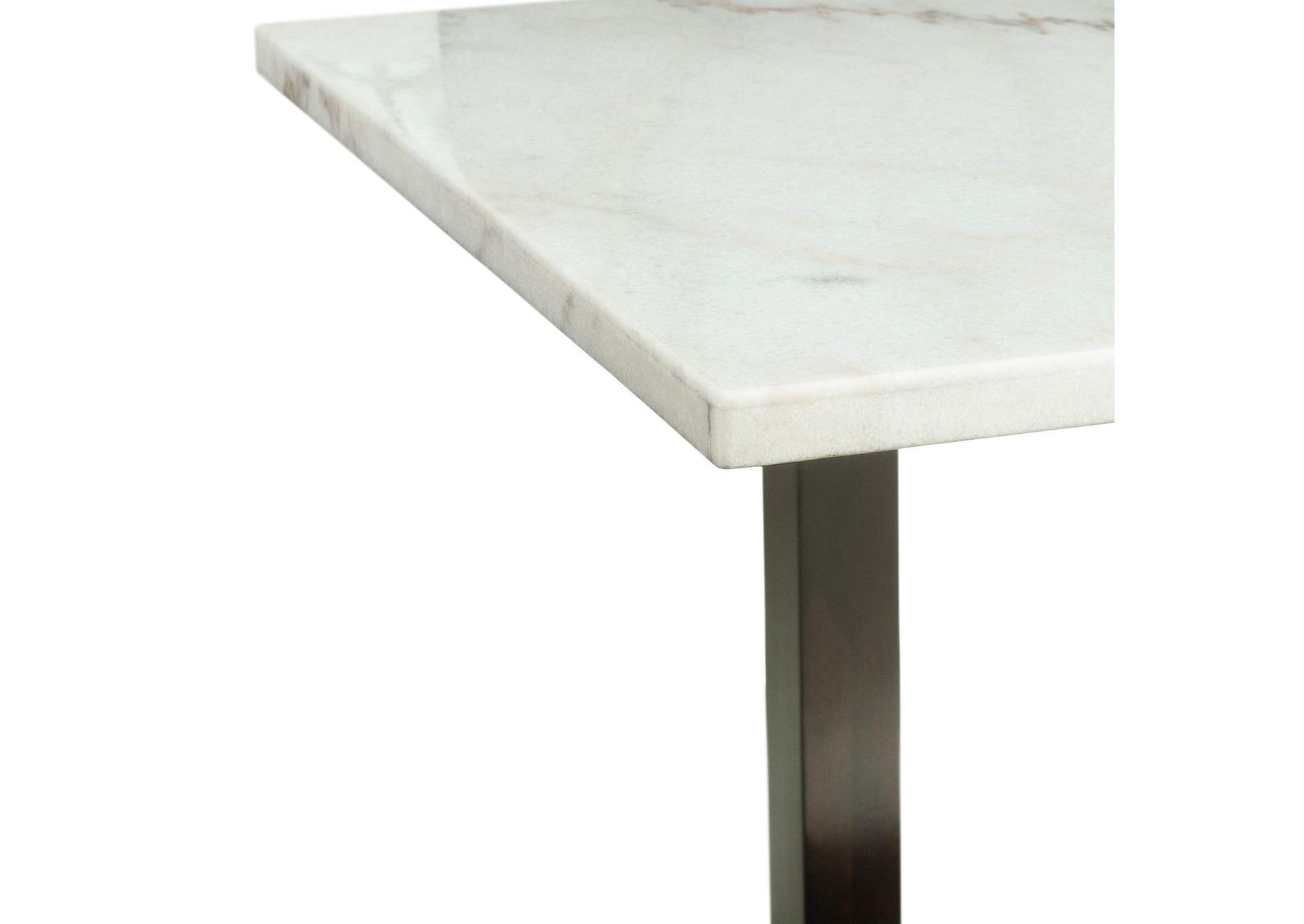 Felicia Dining Table With White Marble Top Dark image 3
