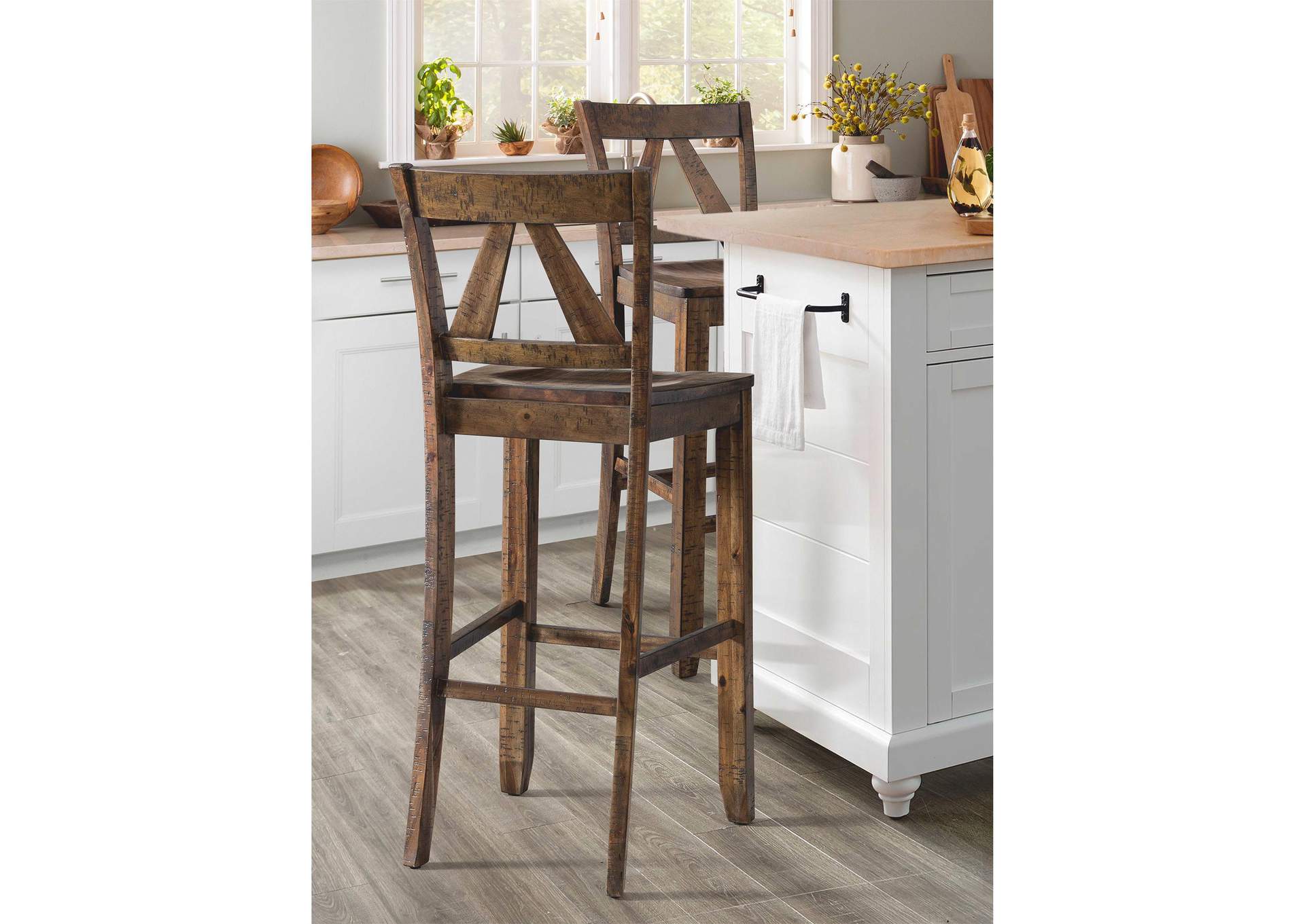 Finn 30 Bar Slat Back Stool With Wood Seat 3A 2 Per Carton image 1
