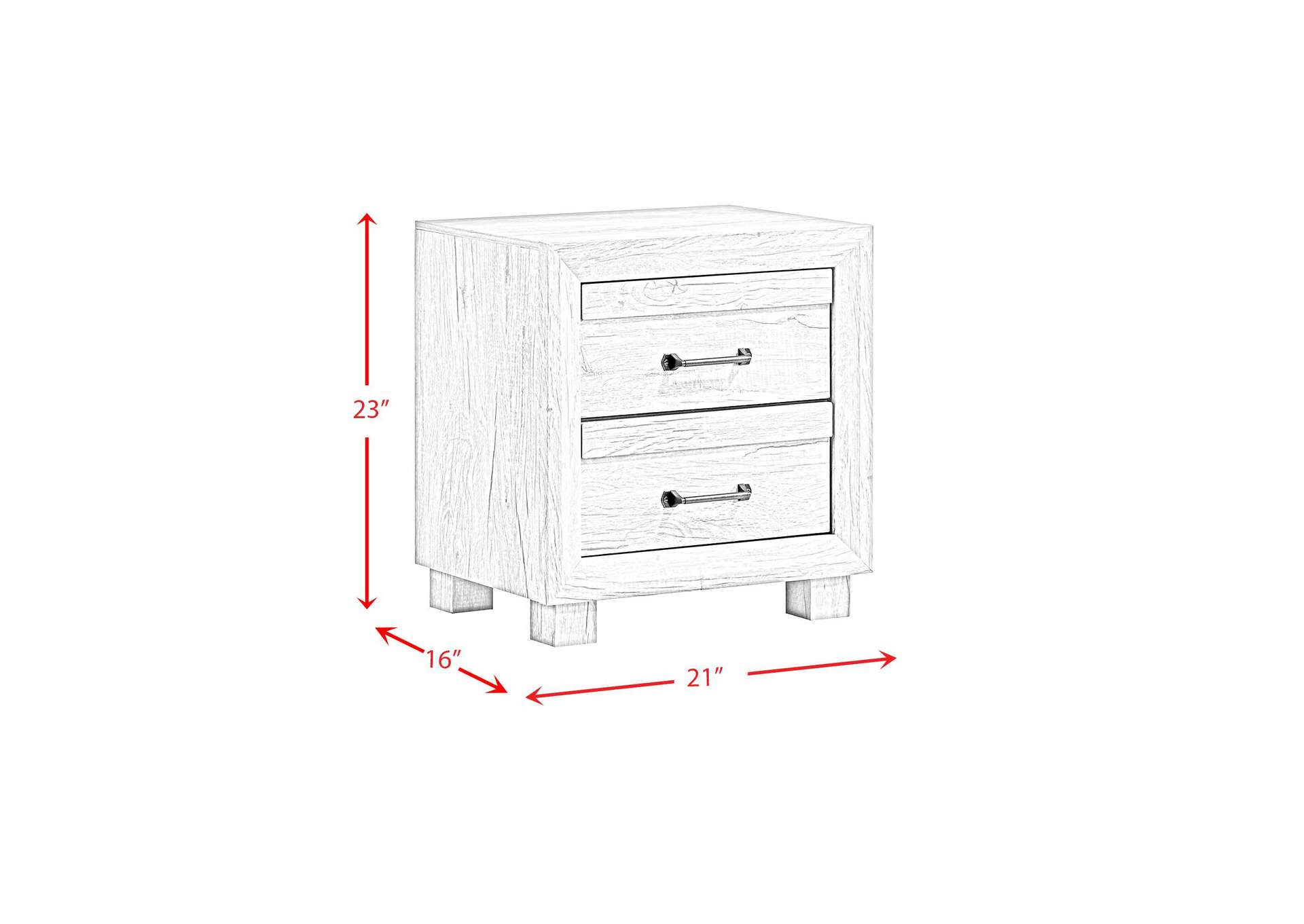Fort Worth 2 - Drawer Nightstand With USB In White image 10