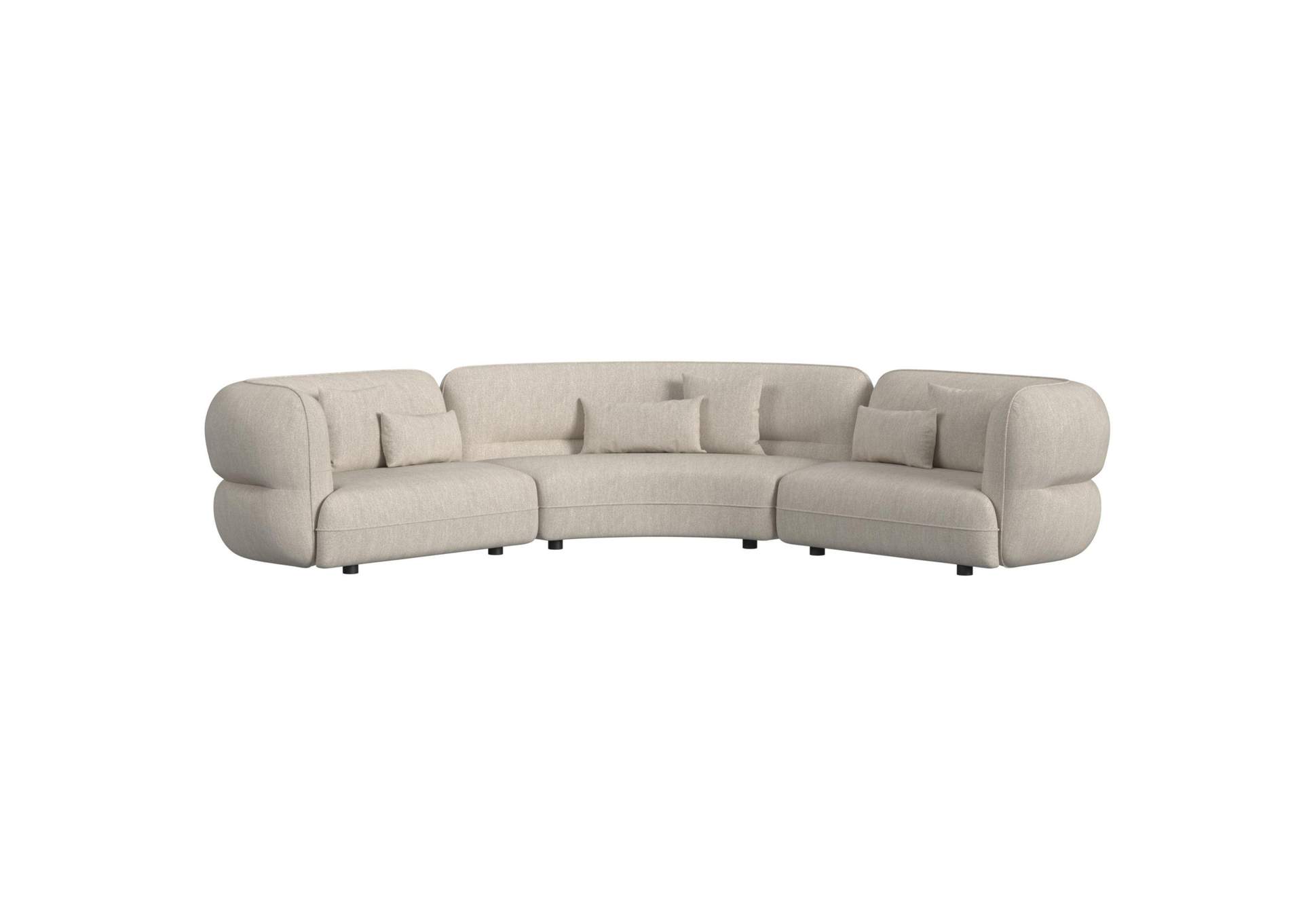 Four Seasons Left Hand Facing Loveseat In Woolen Camel With 2 Pillows image 3