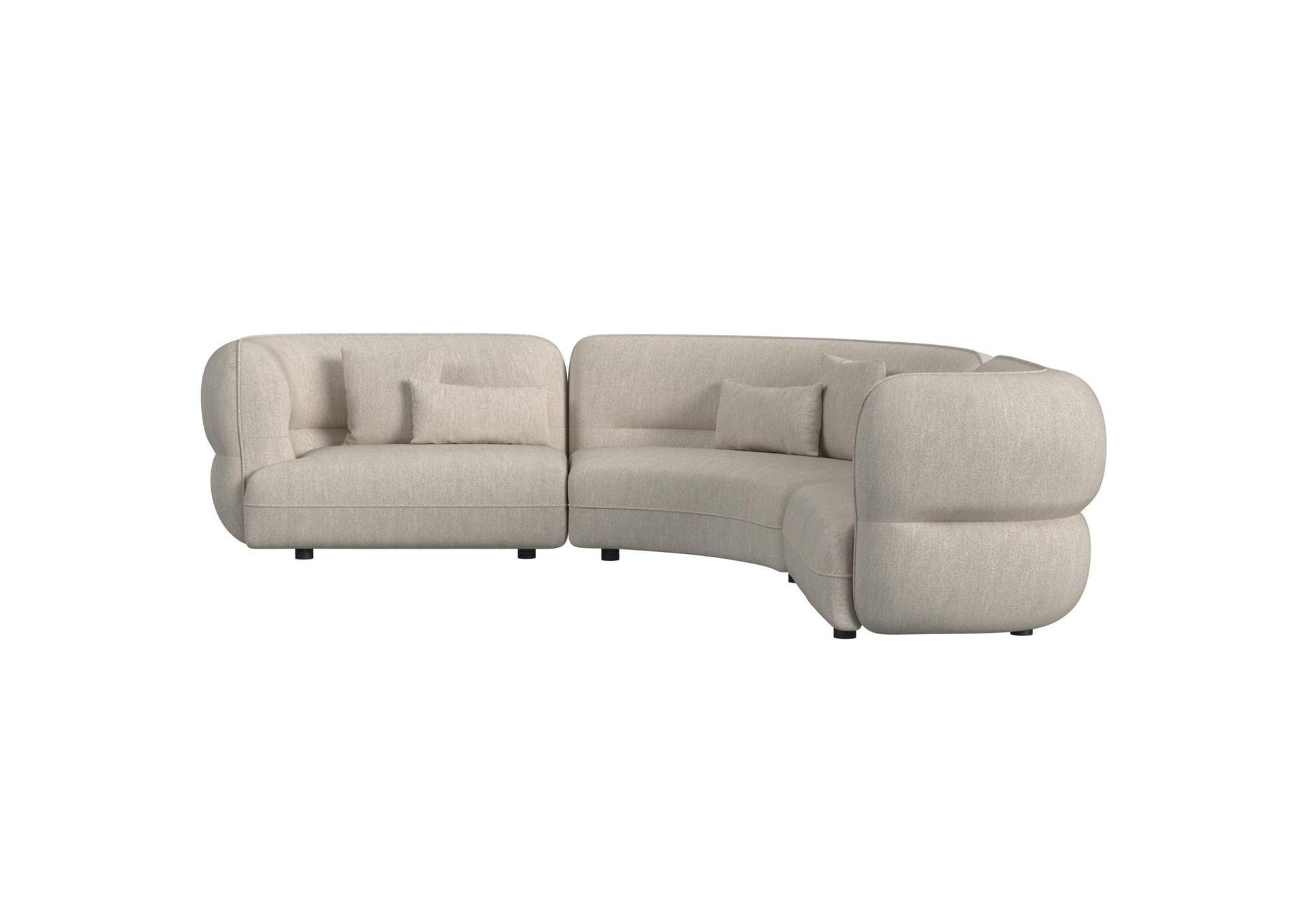 Four Seasons Left Hand Facing Loveseat In Woolen Camel With 2 Pillows image 4