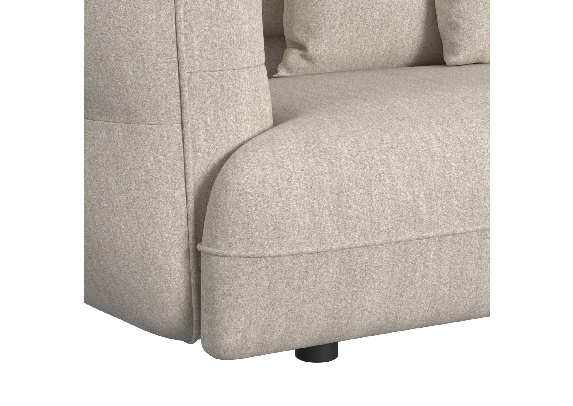 Four Seasons Sectional Set In Woolen Camel With 6 Pillows image 4