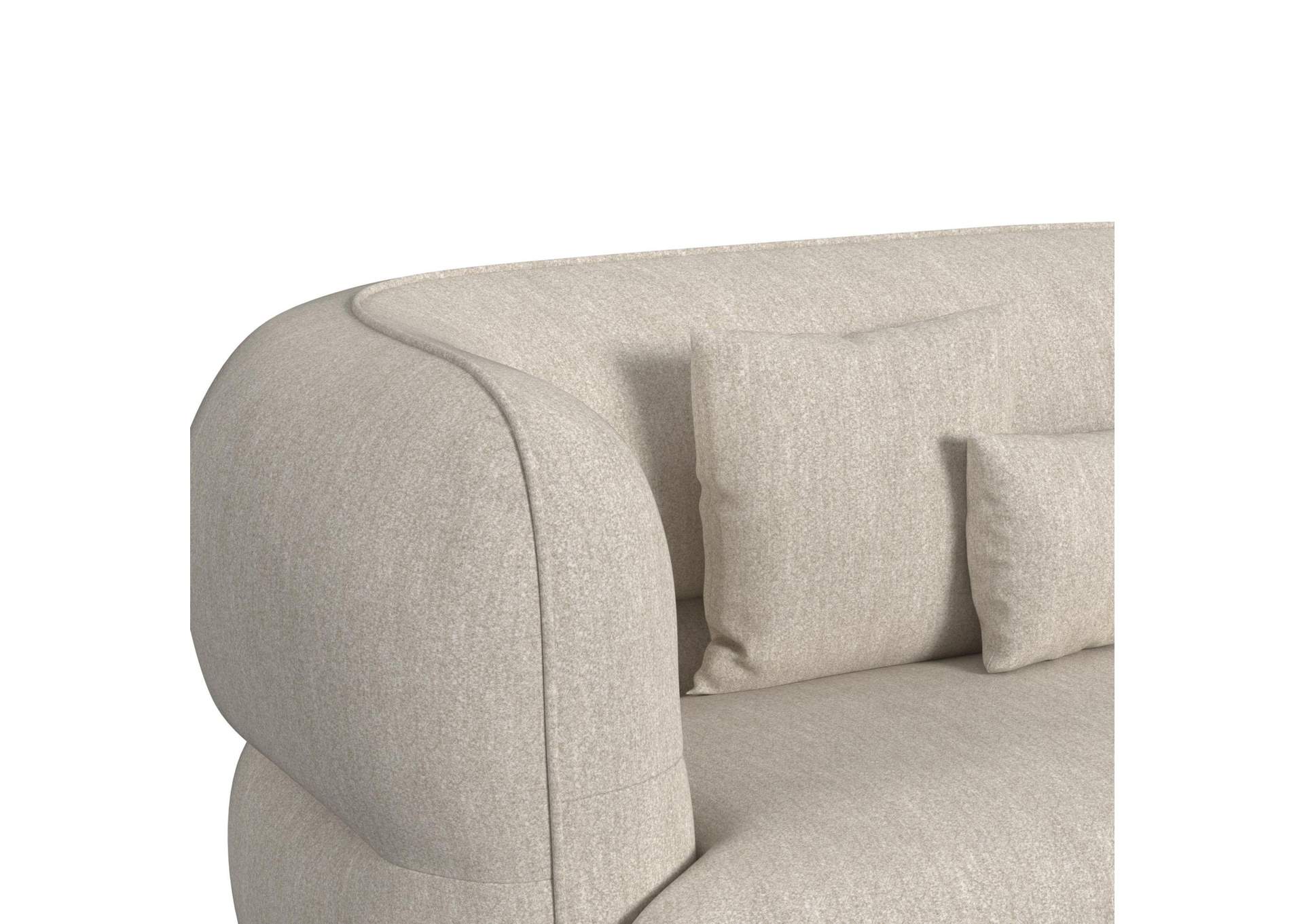 Four Seasons Sectional Set In Woolen Camel With 6 Pillows image 3