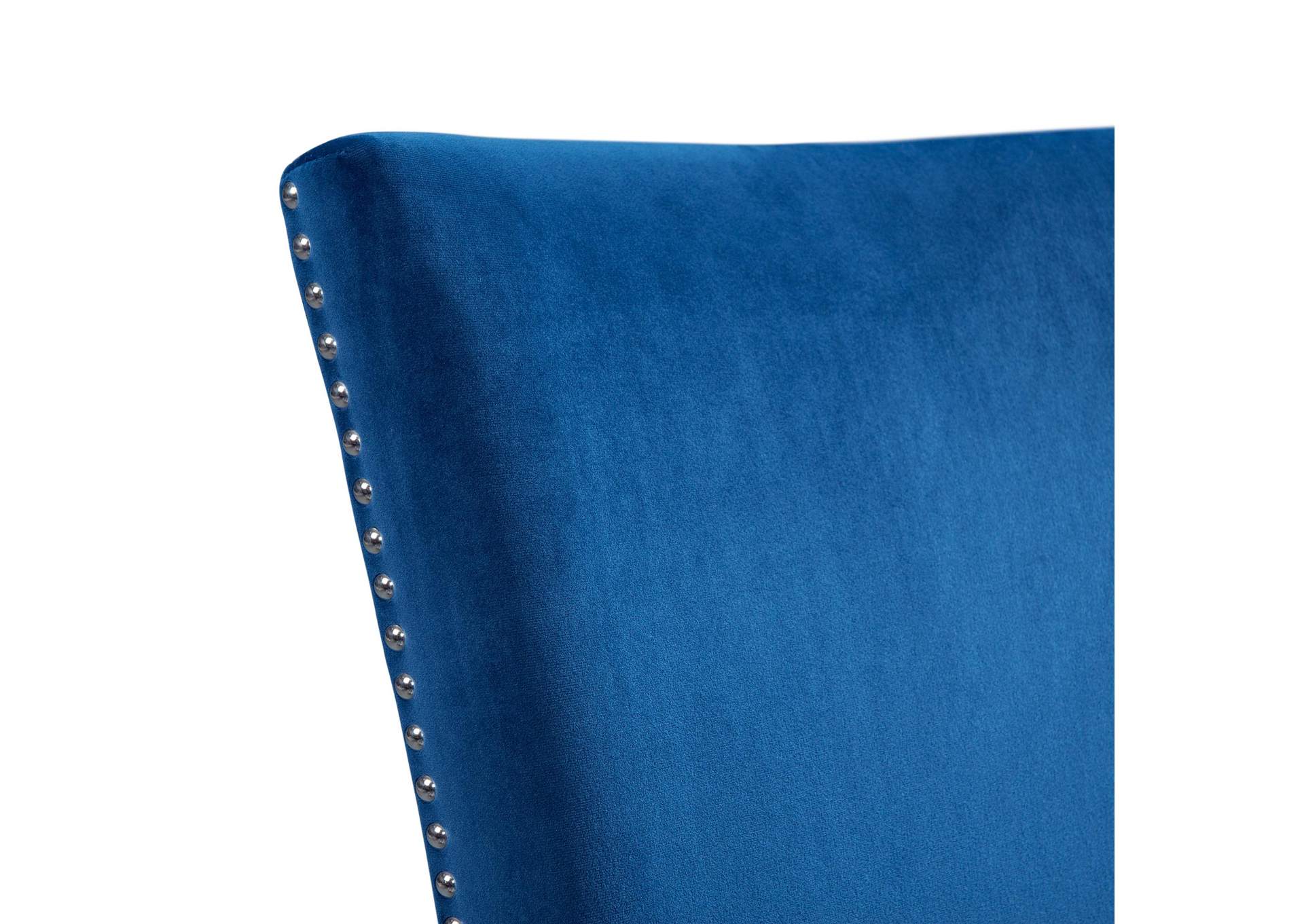 Francesca Rectangular Dining Blue Velvet Side Chair 2 Per Pack image 3