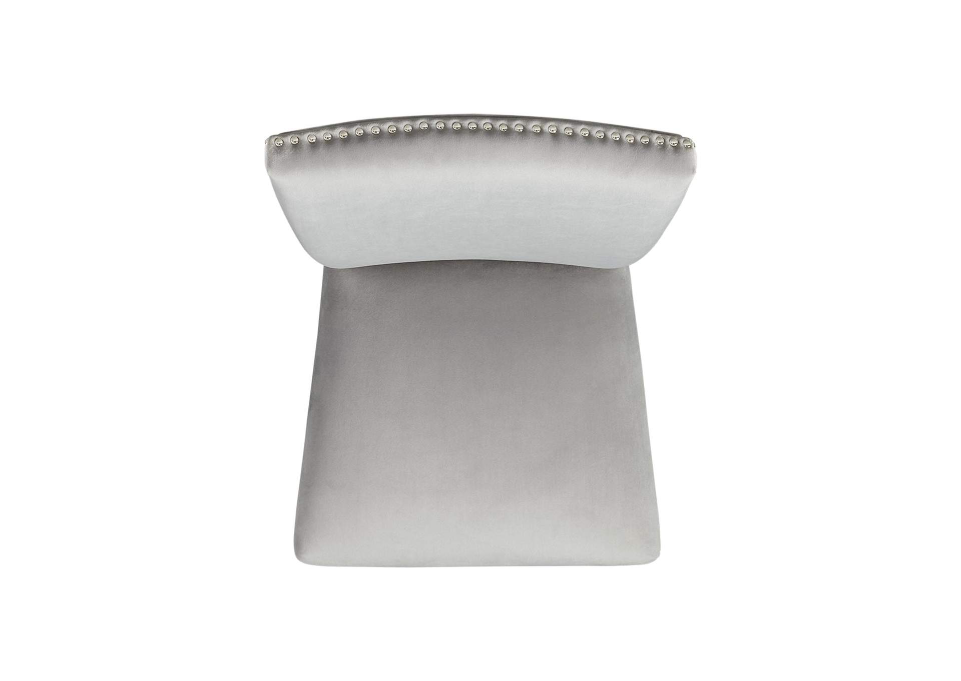 Francesca Rectangular Dining Grey Velvet Side Chair With Nailhead Trim 2 Per Pack image 6