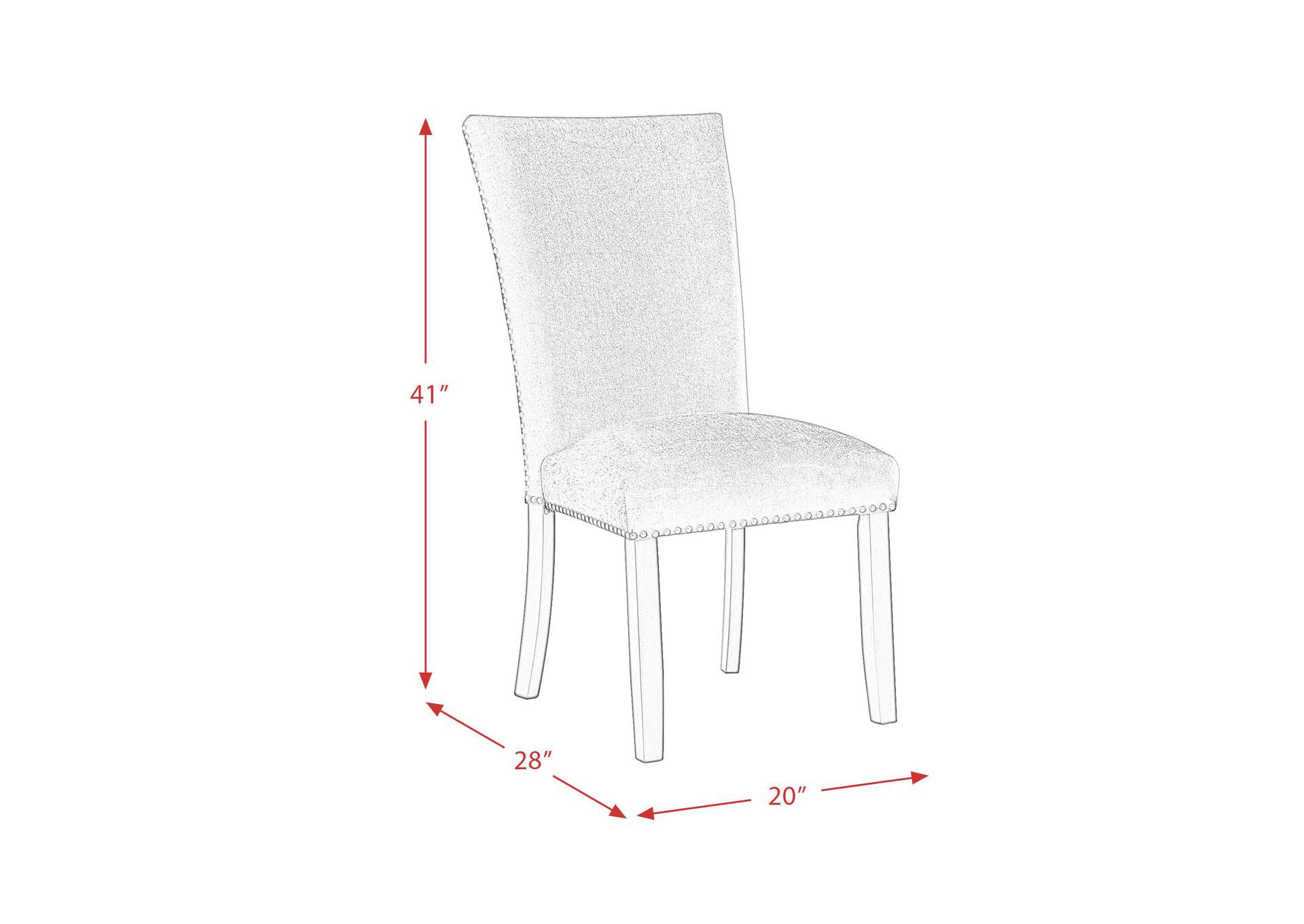 Francesca Rectangular Dining Blue Velvet Side Chair 2 Per Pack image 8