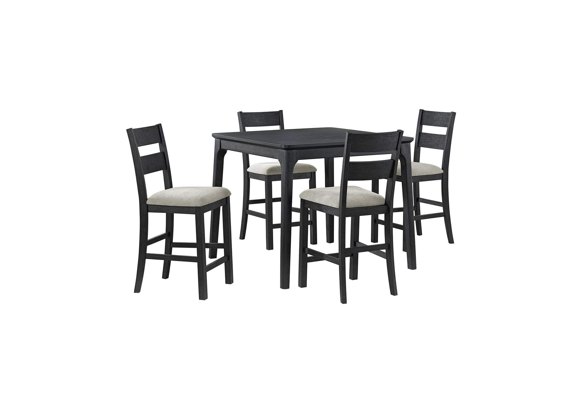 Garcia 5 Piece Counter Set With Table And 4 Chairs In Black image 3