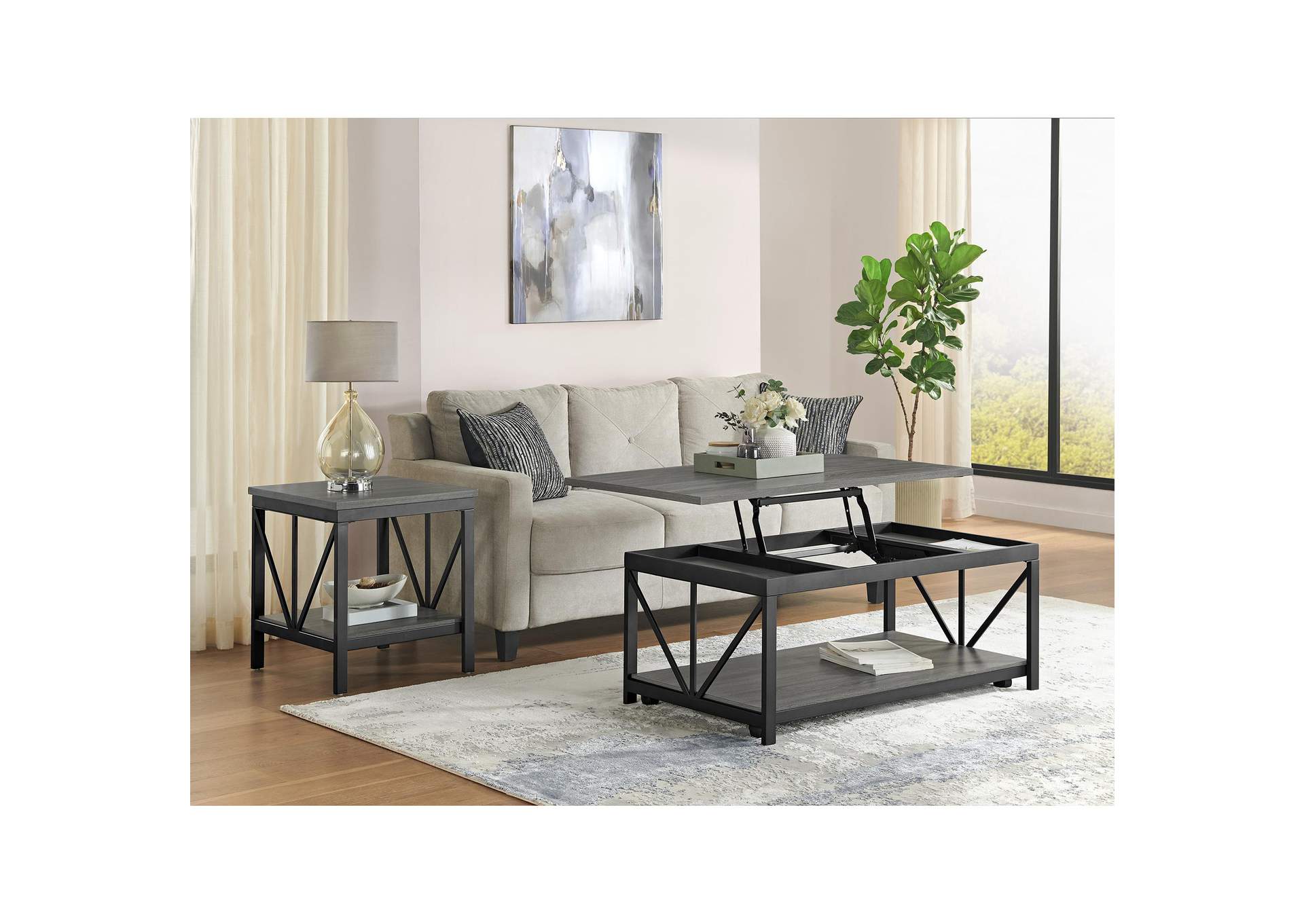 Gemma Lift Top Coffee Table In Grey image 1